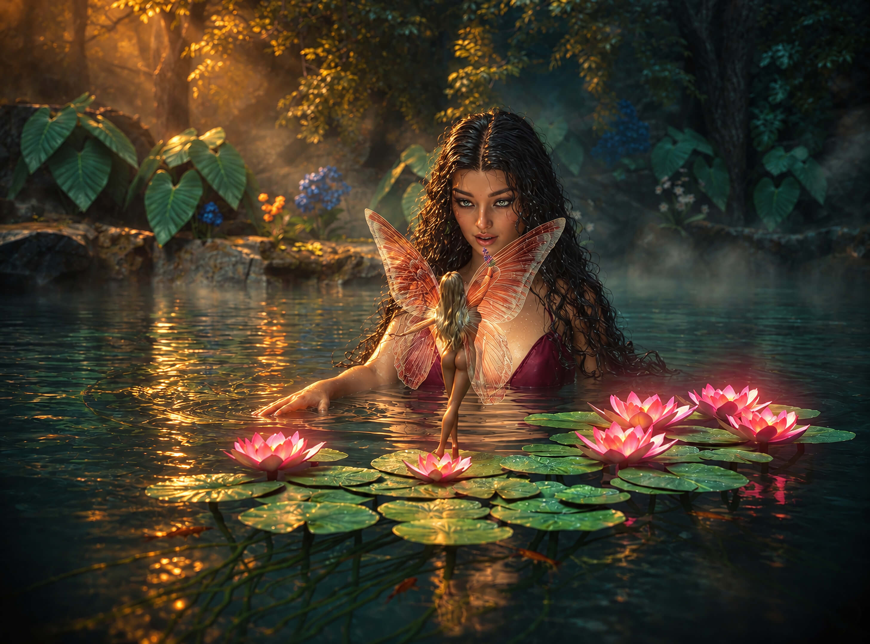 The Lilly Pond 3D Render, Digital Artwork by Gein
