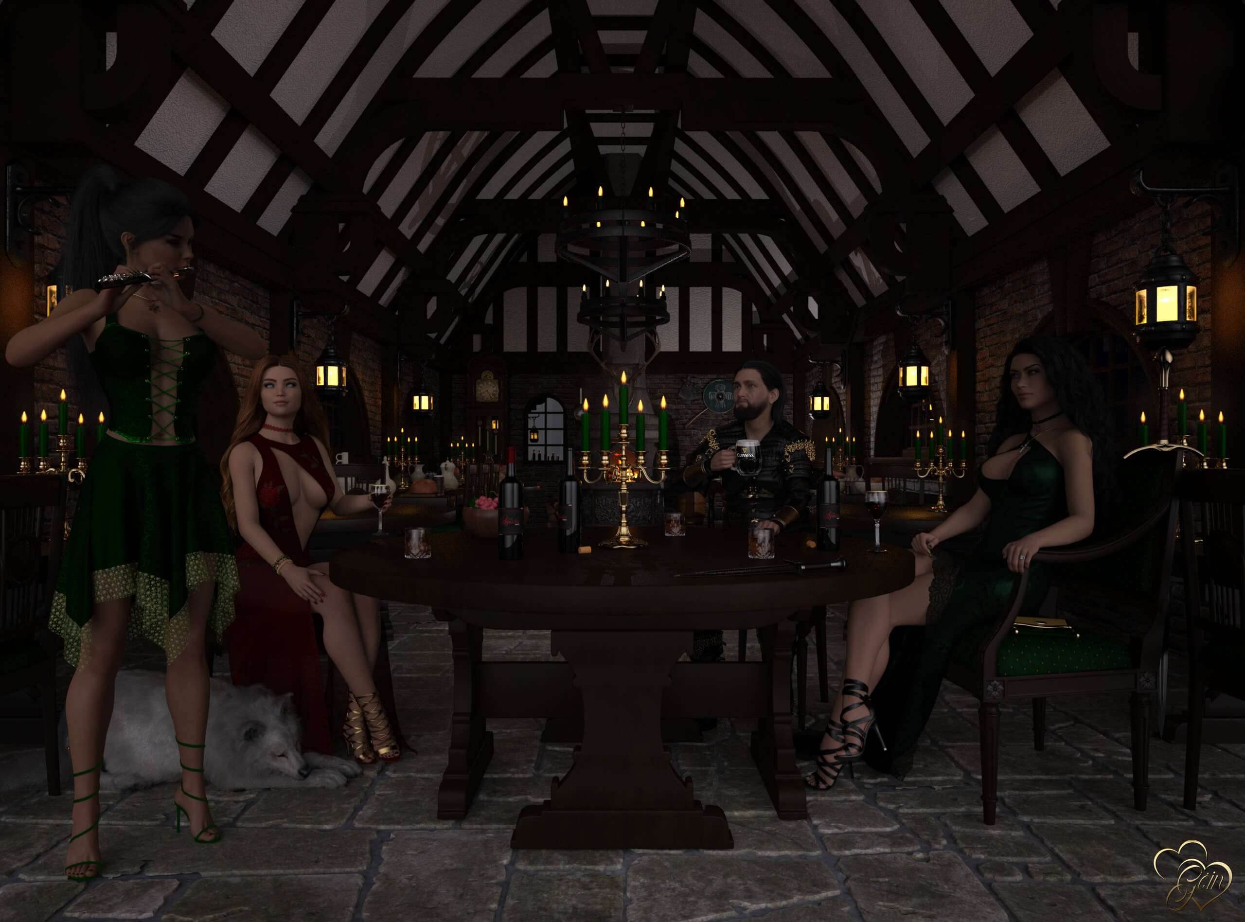 The White Pony Inn 3D Render, Digital Artwork by Gein