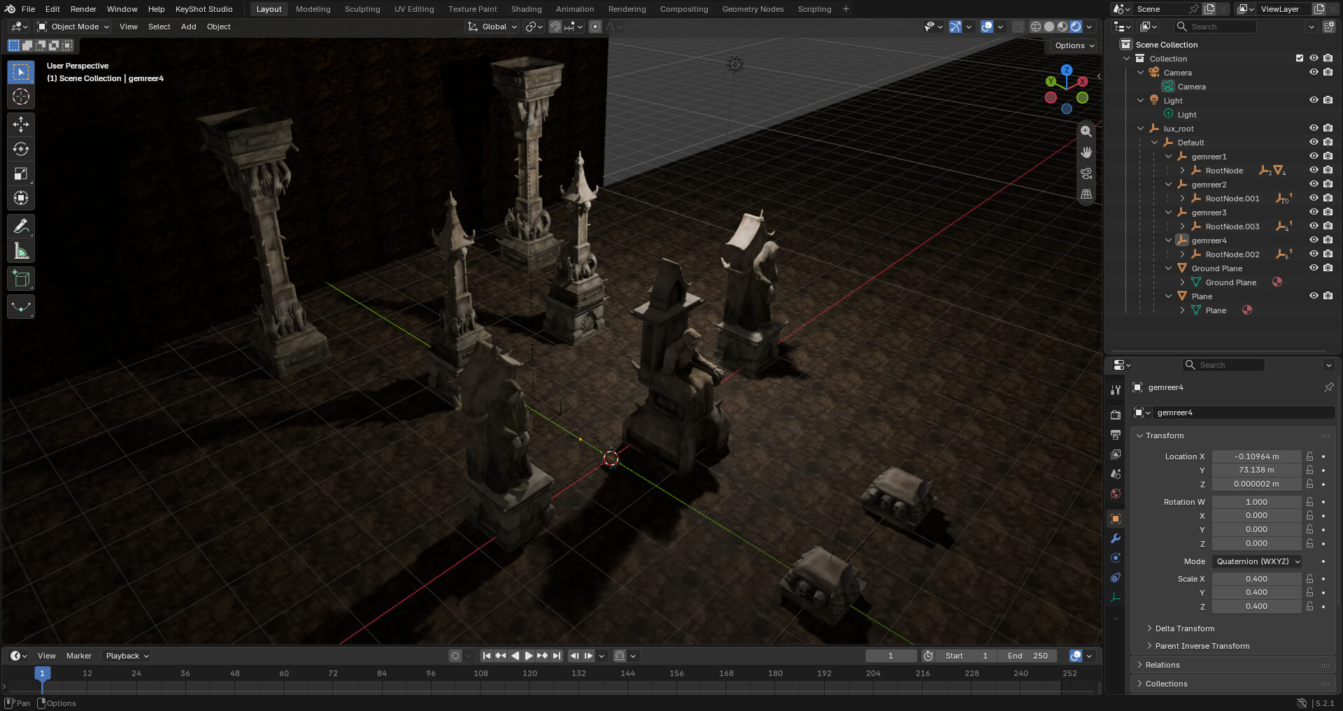 Divinity Court Occult Arch Pack gameready 3D Model