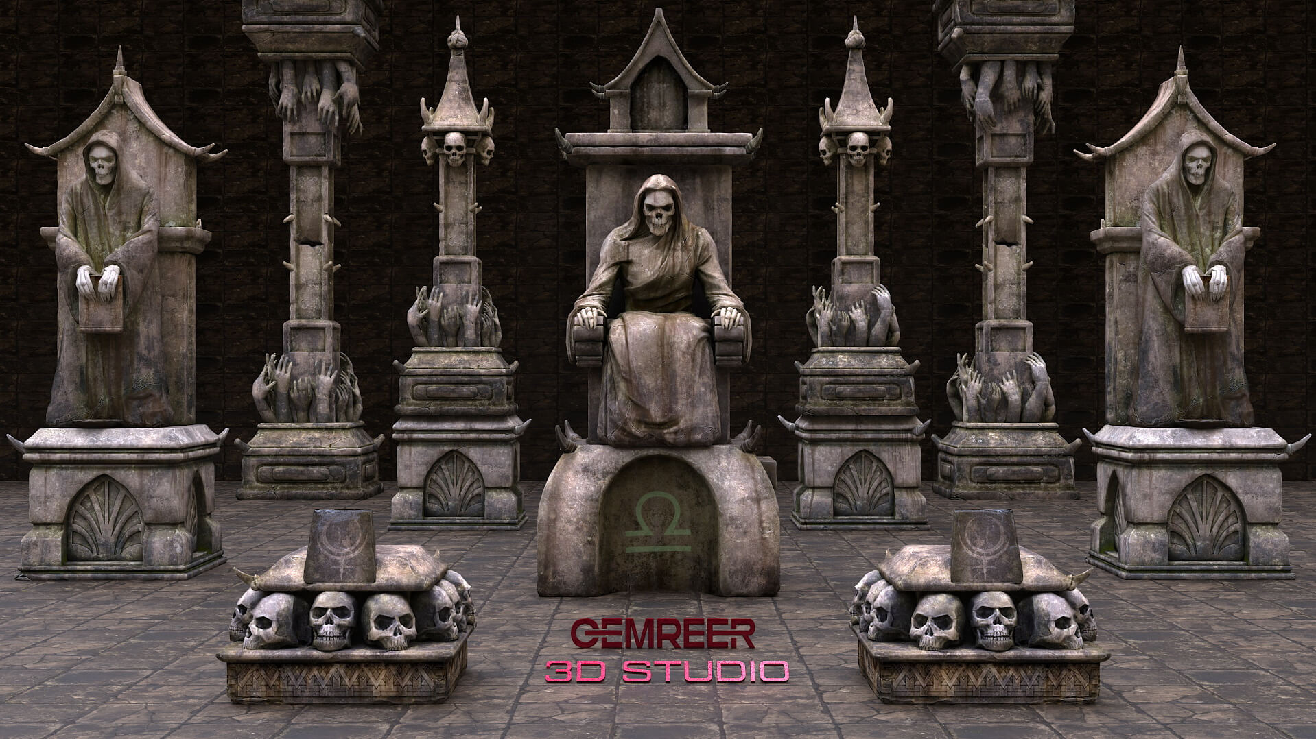 The Divine Court Judgment of the Damned 3D Render, Digital Artwork by gemreer