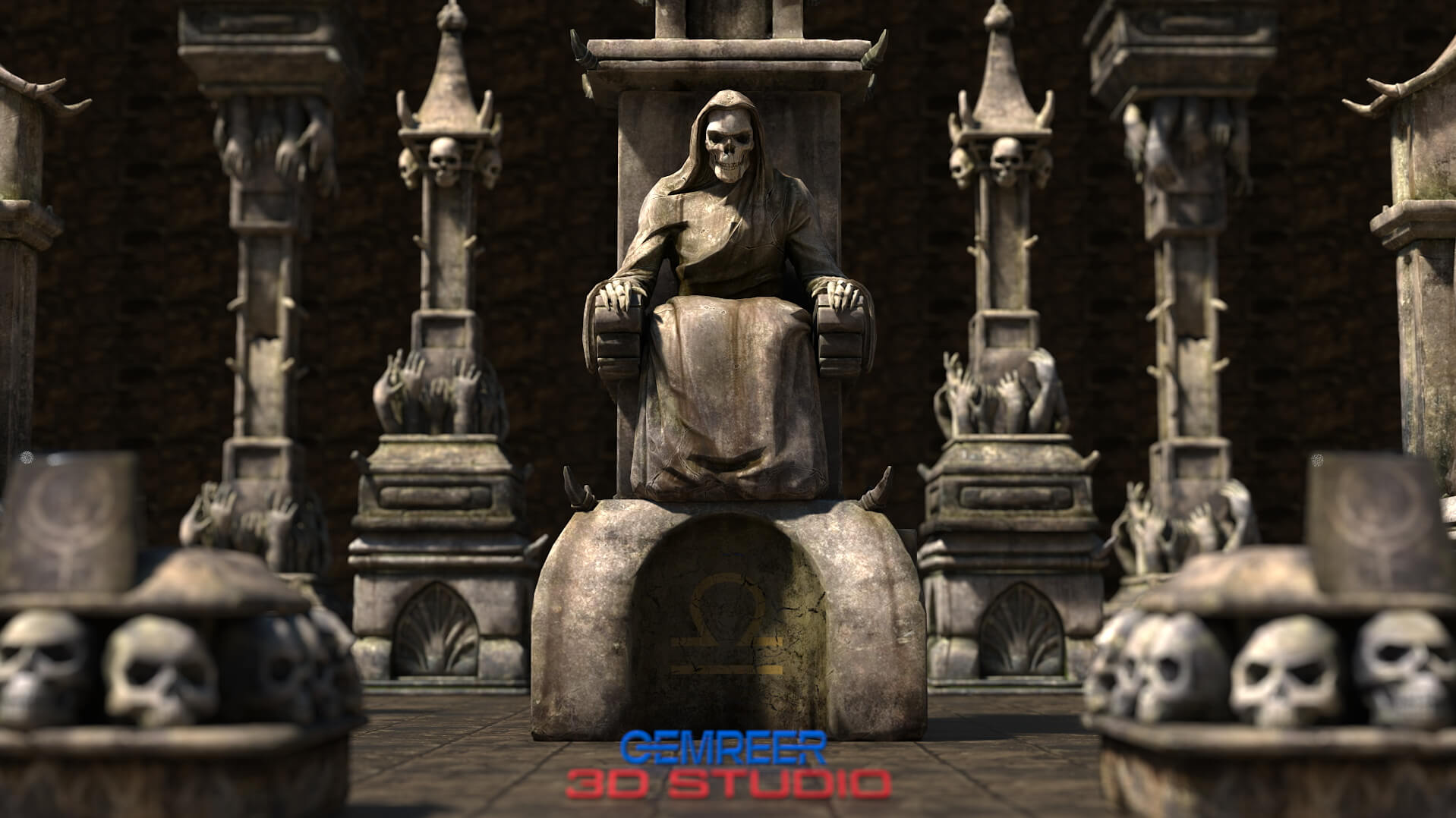 The Divine Court Judgment of the Damned 3D Render, Digital Artwork by gemreer