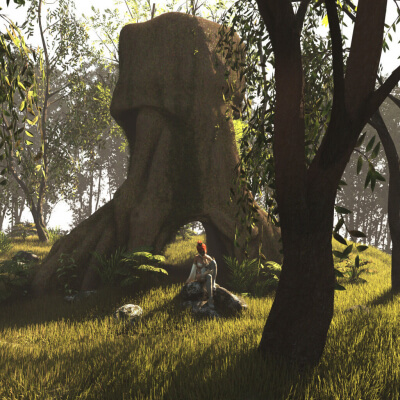 Temple of Trees 3D Wallpaper