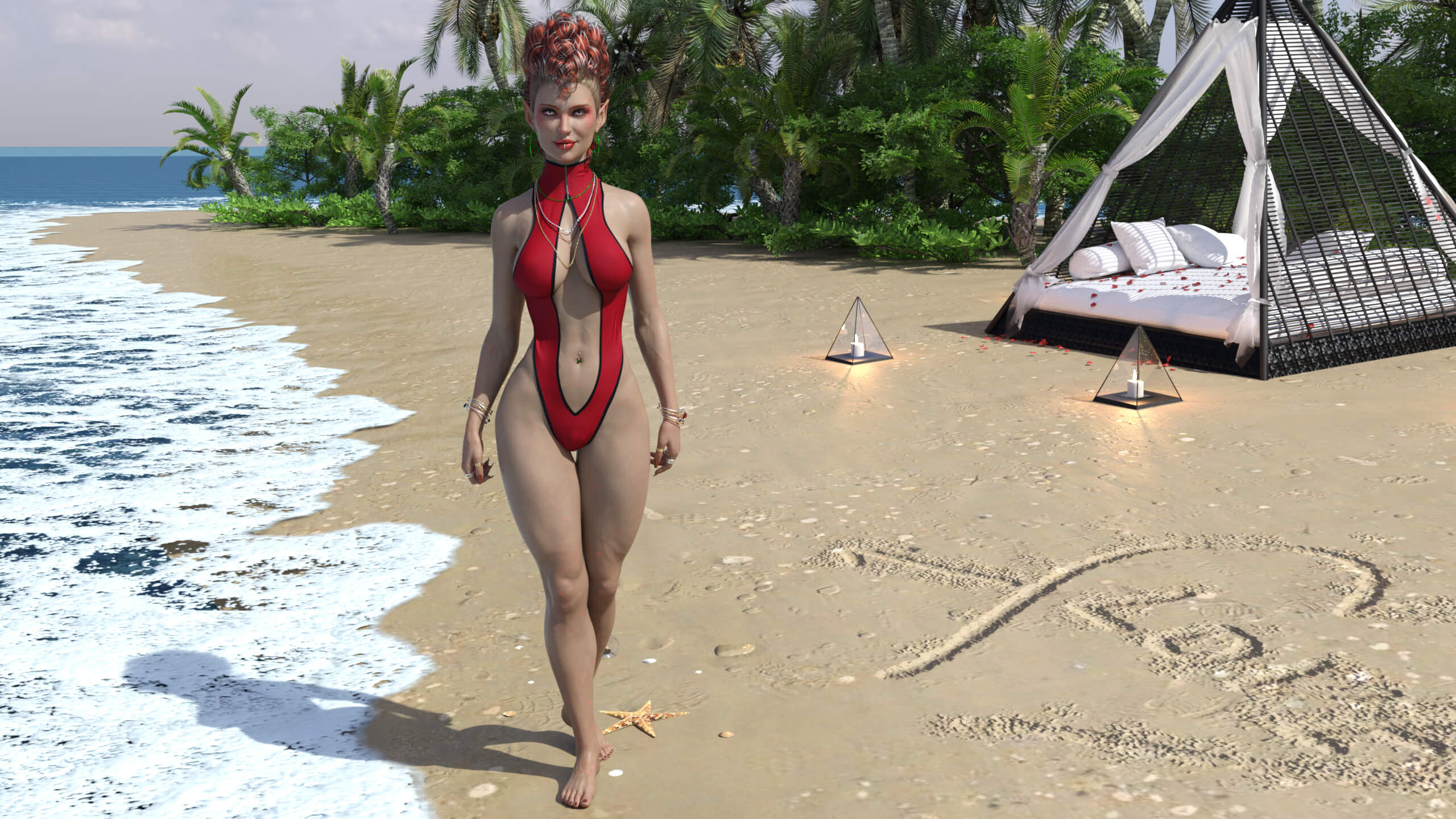 Love Island 3D Render, Digital Artwork by Ghost9in