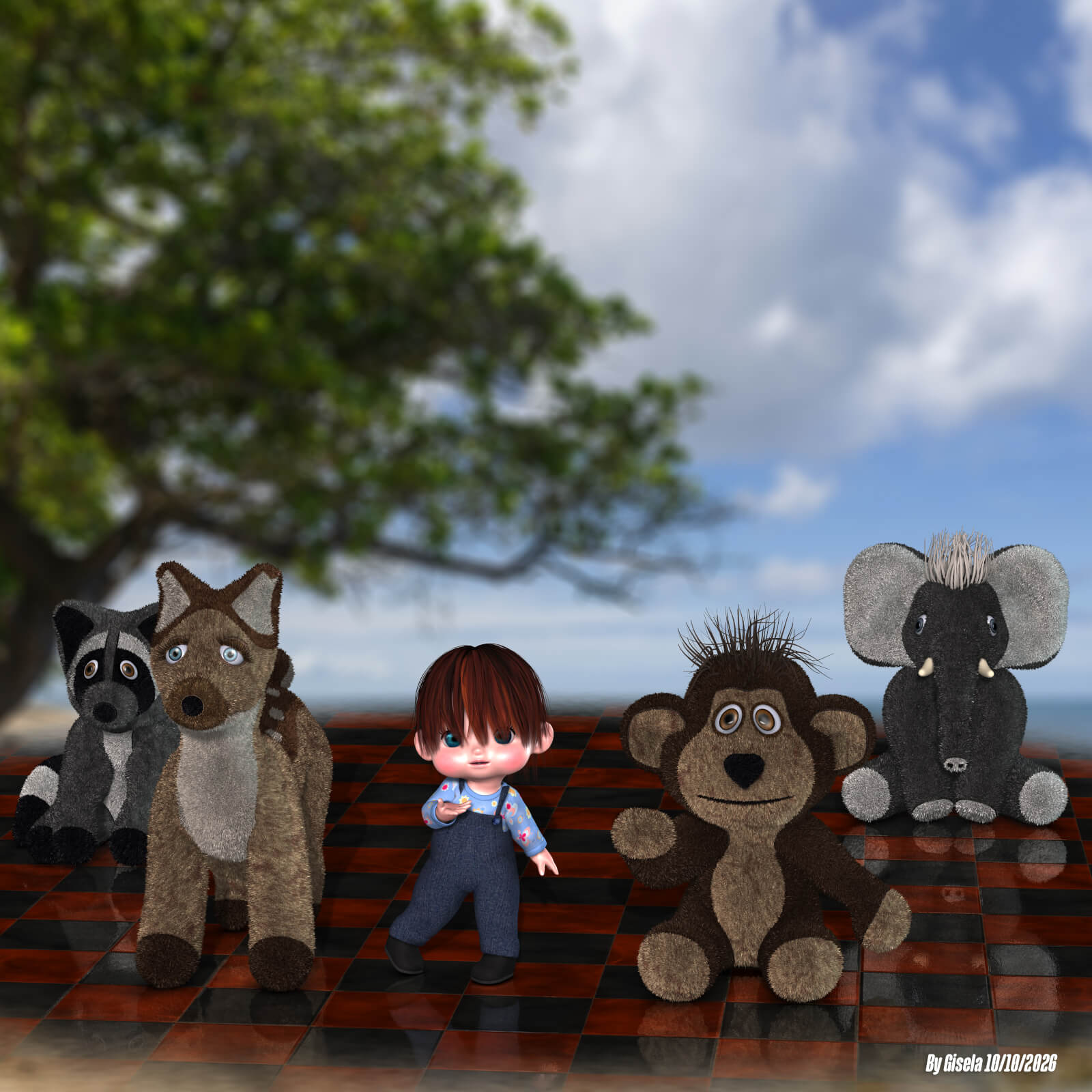 Pippin and Friends 3D Render, Digital Artwork by Gise