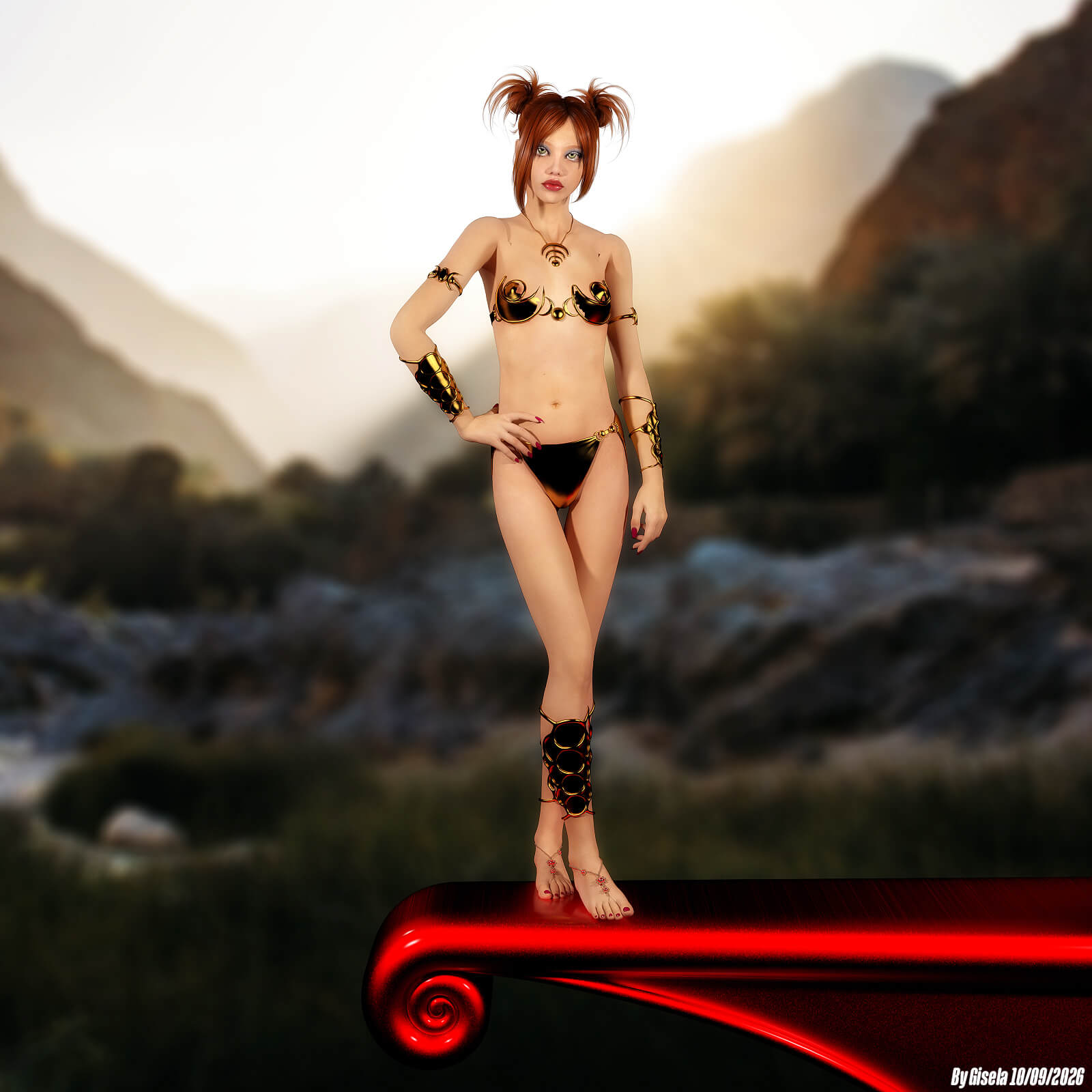 Thin Pier 3D Render, Digital Artwork by Gise