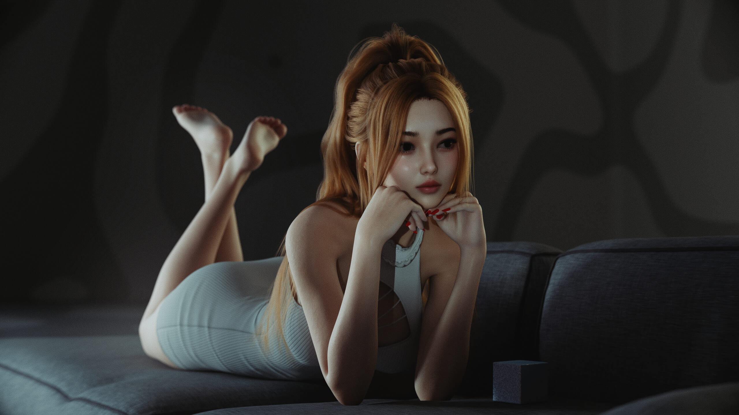 Yuna 3D Render, Digital Artwork by GlazOkoEye