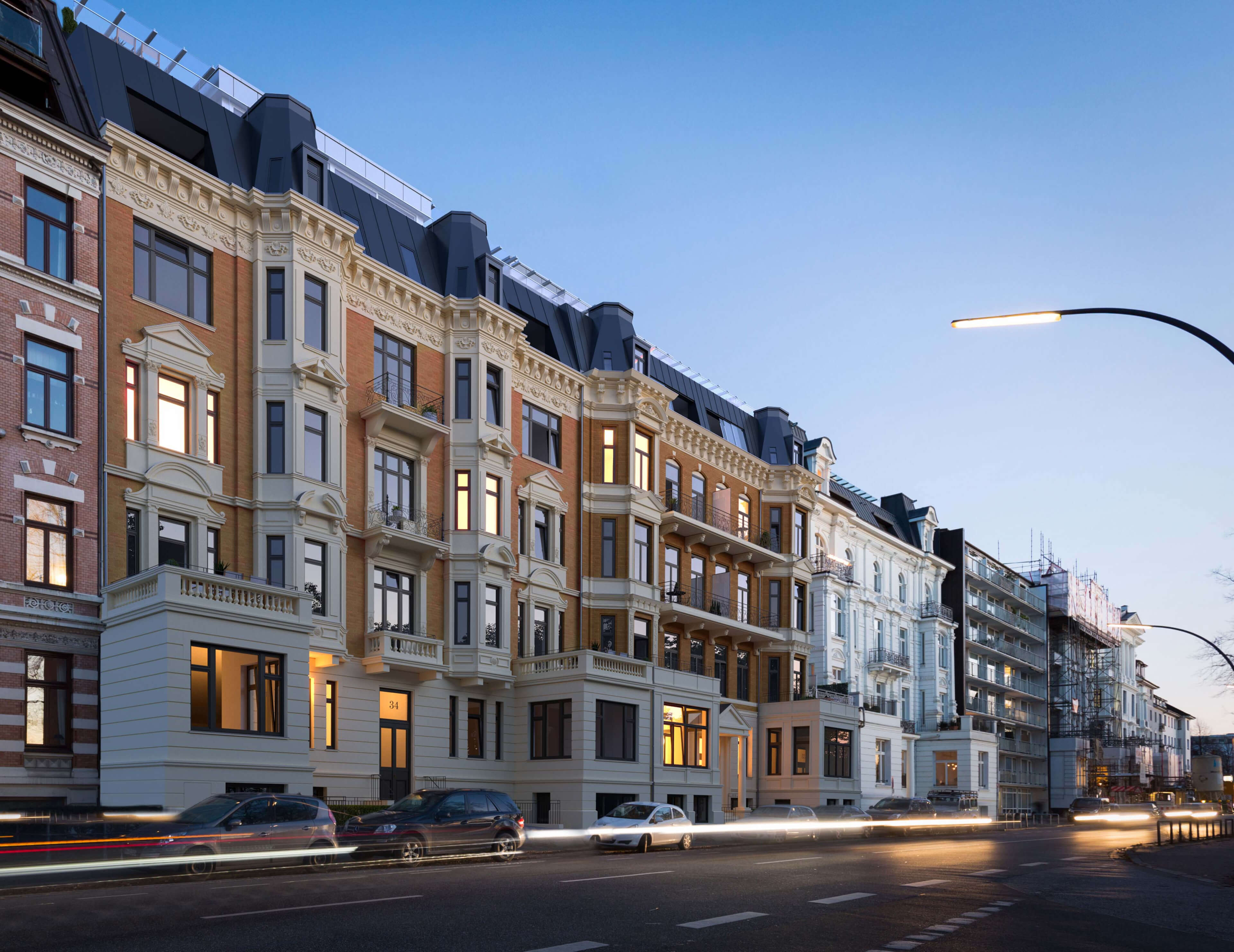 Alsterjuwel Hamburg Historic Faade Rendering & Photomatching Uhlenhorst 3D Render, Digital Artwork by gmsvision
