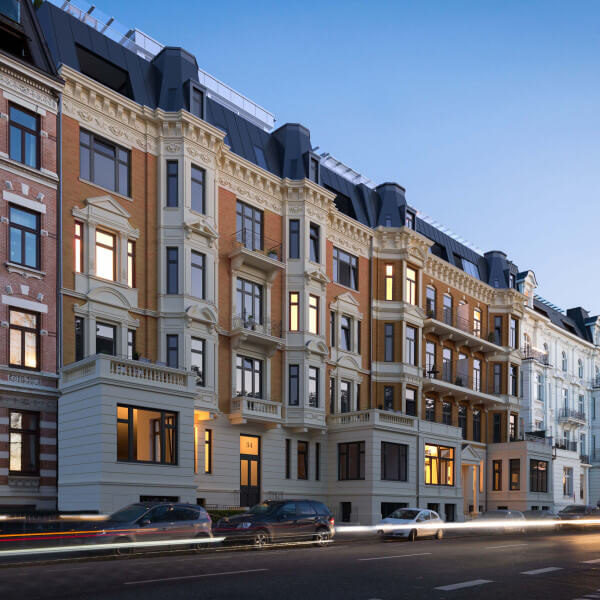 Alsterjuwel Hamburg  Historic Faade Rendering & Photomatching Uhlenhorst
