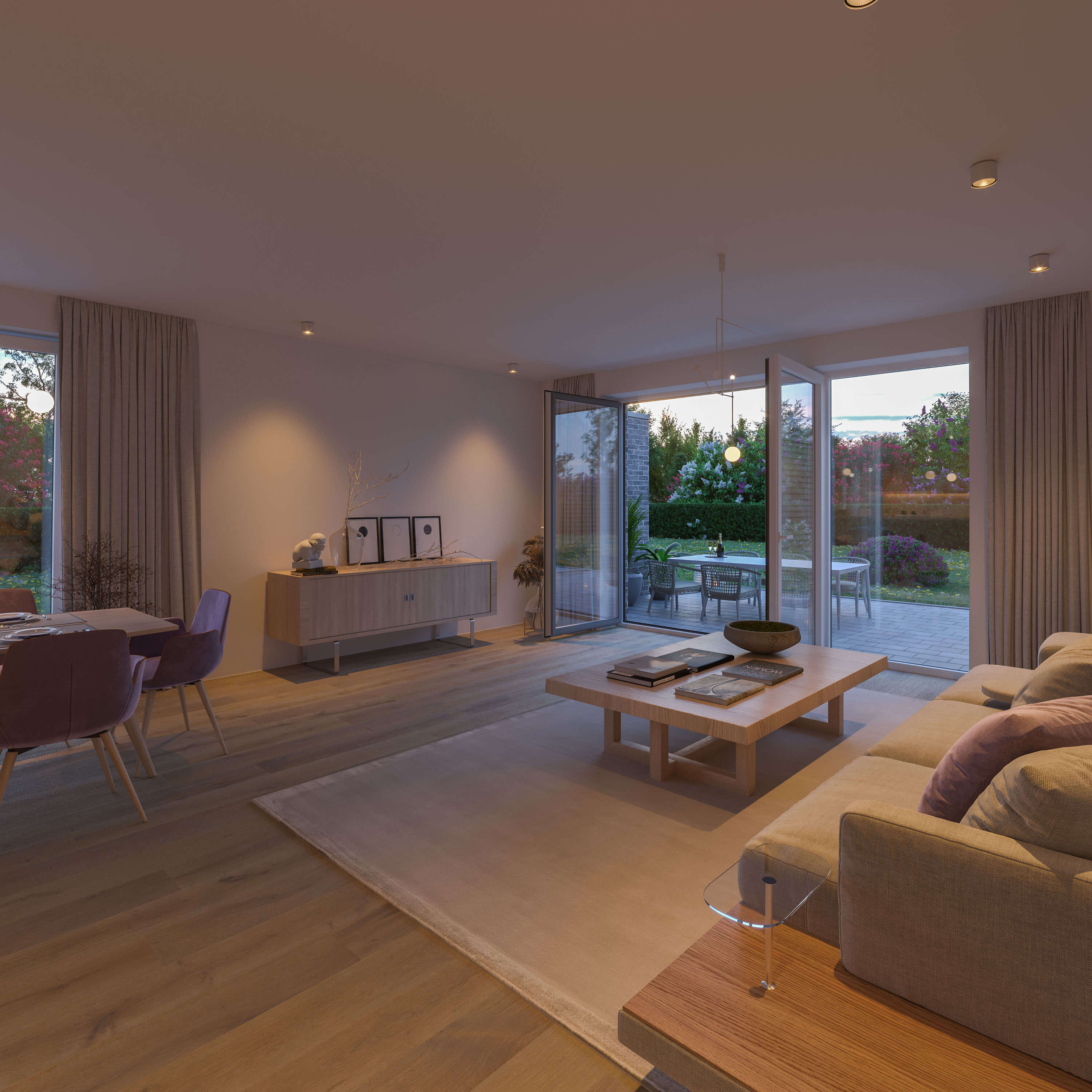 Am Heiddamm Bremen Modern Semi-Detached Houses Architectural Visualization 3D Render, Digital Artwork by gmsvision