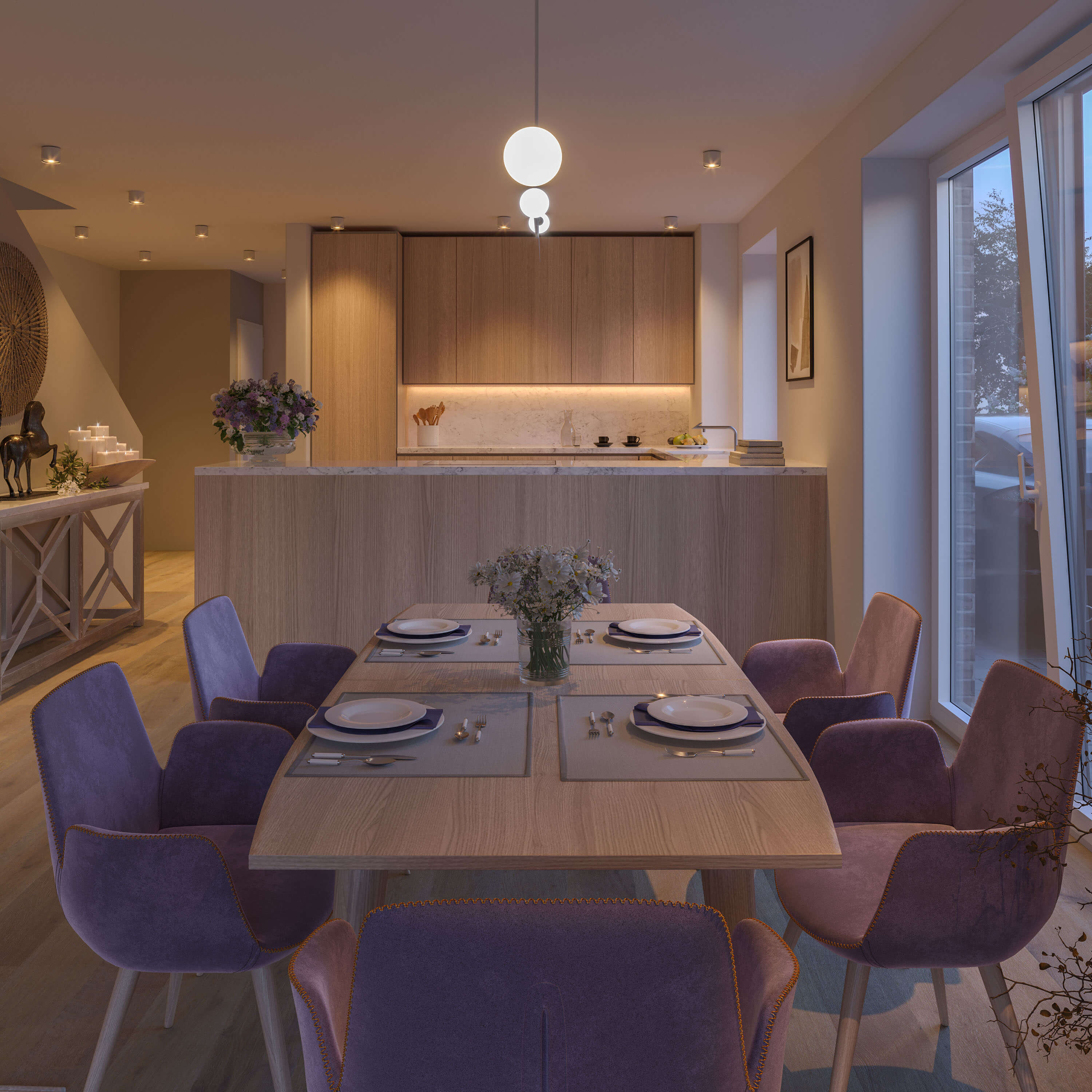 Am Heiddamm Bremen Modern Semi-Detached Houses Architectural Visualization 3D Render, Digital Artwork by gmsvision