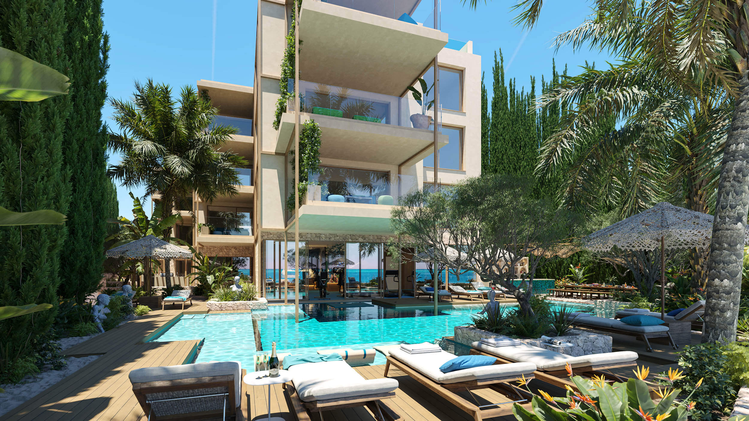 ATLANTIS Ibiza Luxury Beachfront Residences 3D Visualization 3D Render, Digital Artwork by gmsvision