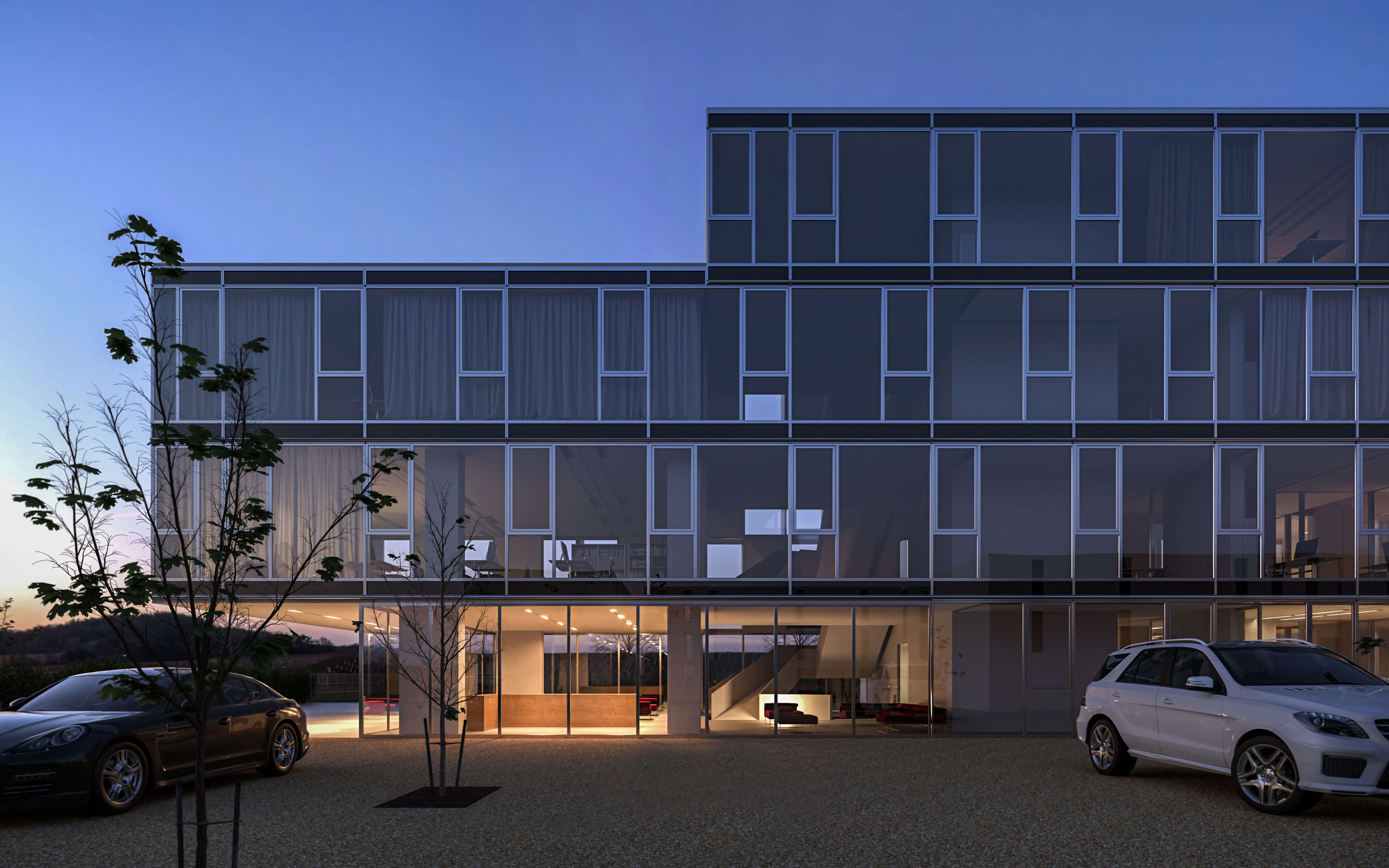 Bentini Headquarters Ravenna Modern Office Building 3D Rendering 3D Render, Digital Artwork by gmsvision