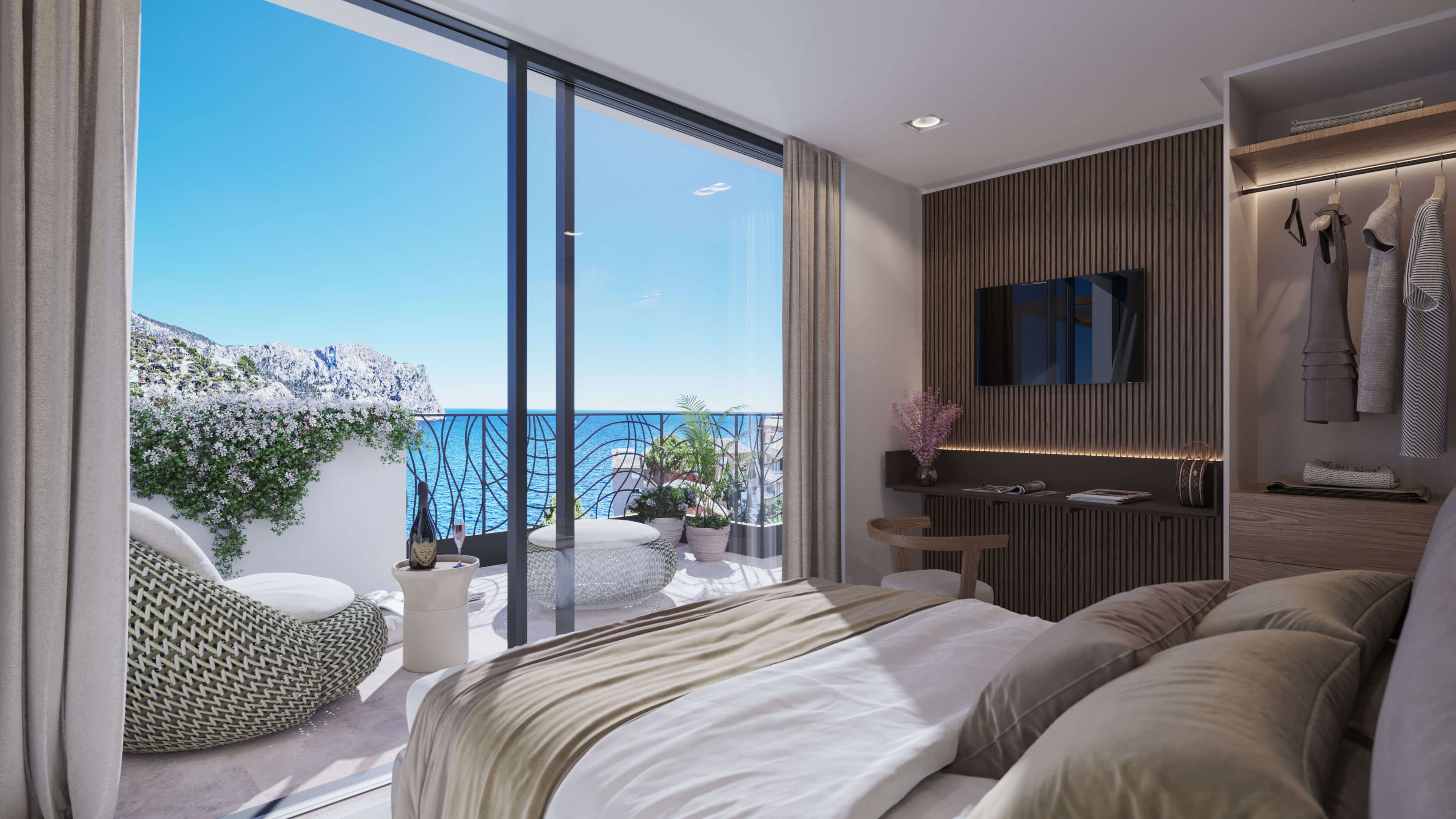 Blue Elements Port dAndratx Luxury Residences on Mallorca 3D Visualization 3D Render, Digital Artwork by gmsvision