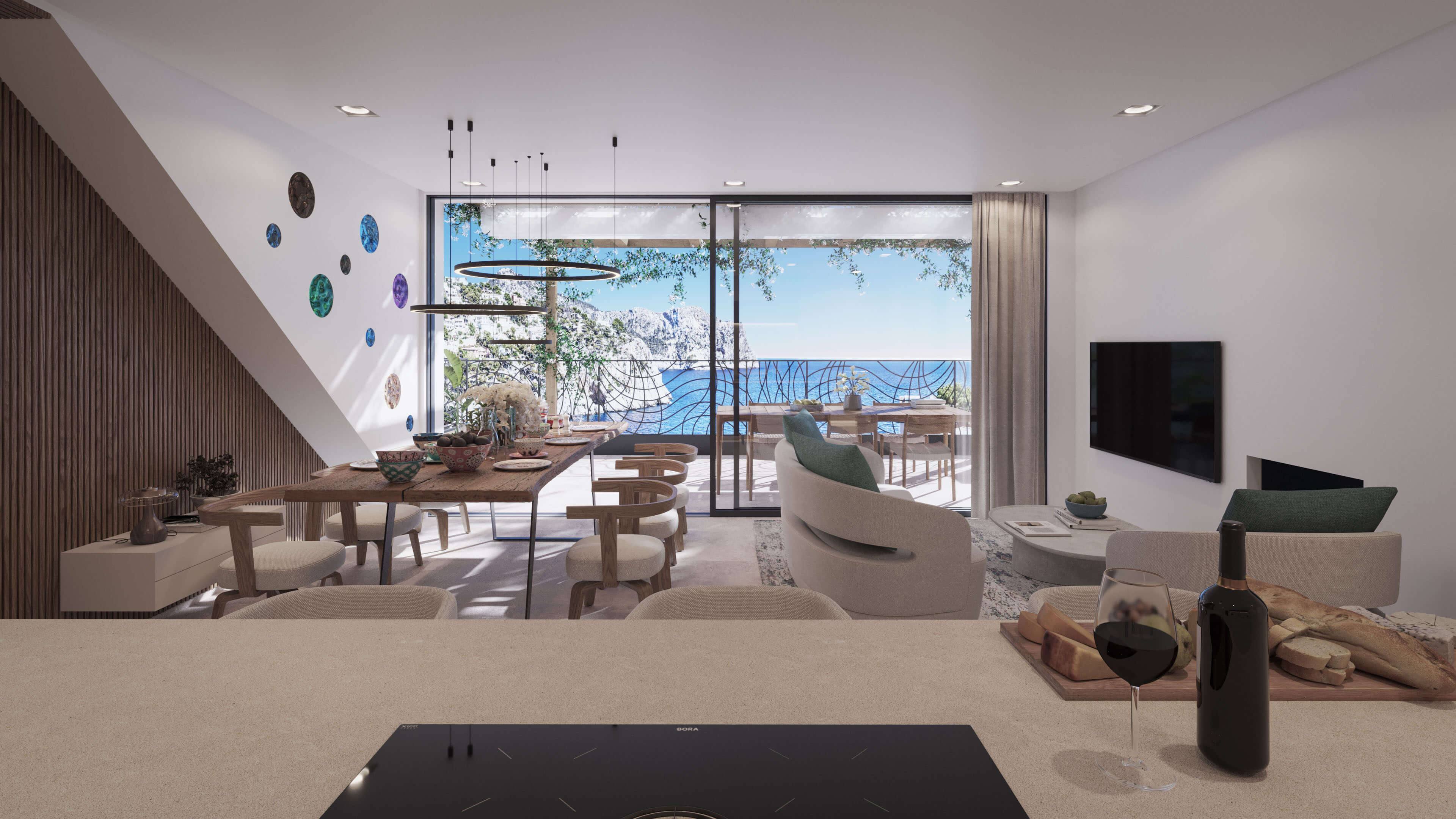 Blue Elements Port dAndratx  Luxury Residences on Mallorca 3D Visualization 3D Render, Digital Artwork by gmsvision