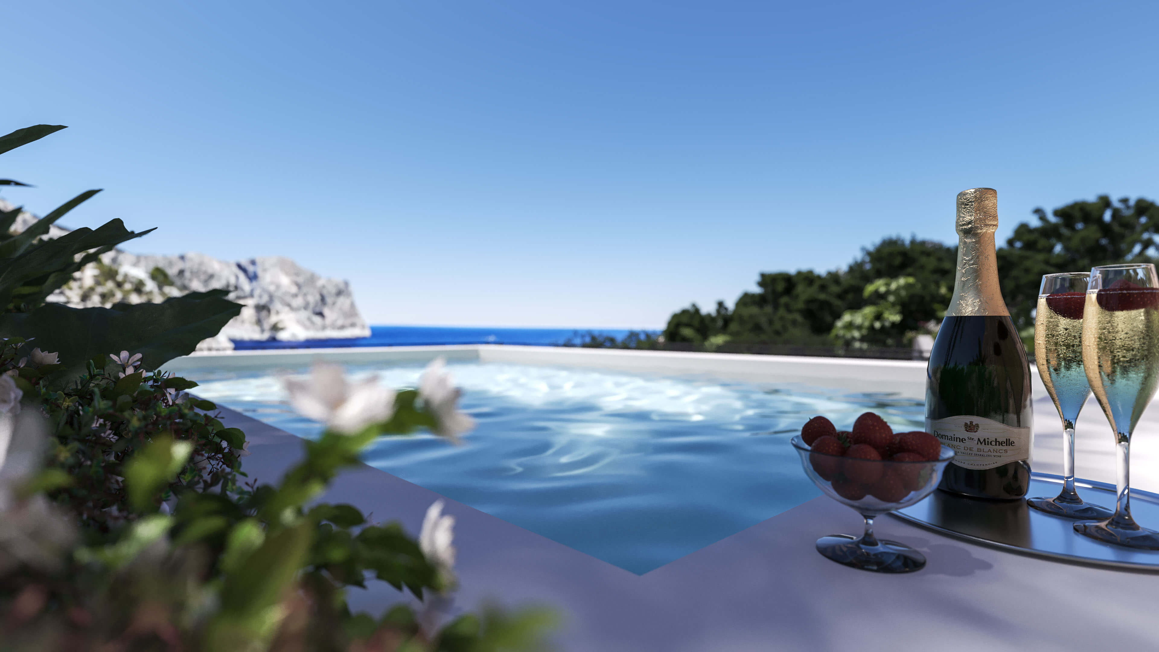 Blue Elements Port dAndratx  Luxury Residences on Mallorca 3D Visualization 3D Render, Digital Artwork by gmsvision