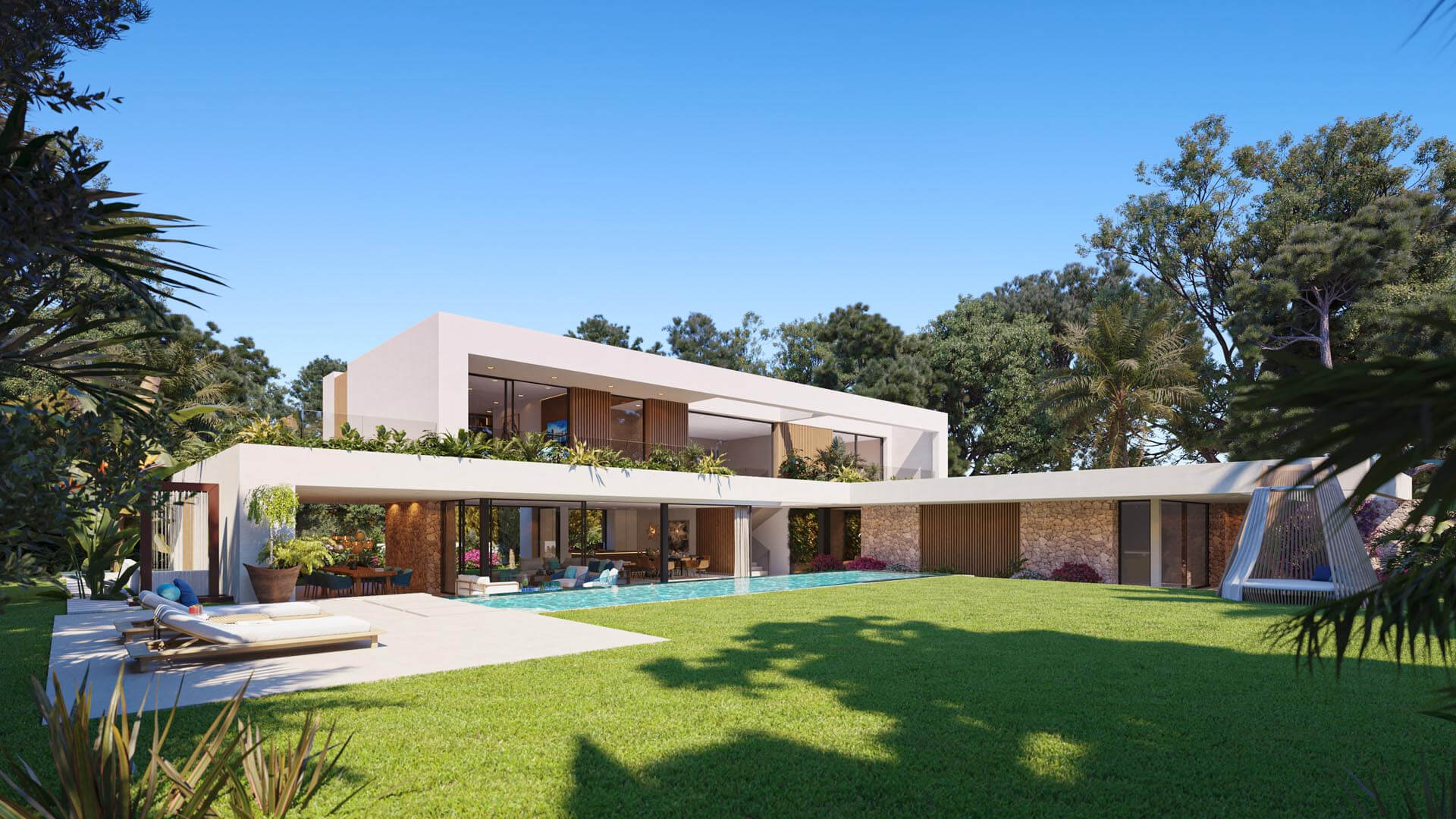 CLARITY Mallorca Mediterranean Luxury Villa Exterior & Interior Renderings 3D Render, Digital Artwork by gmsvision