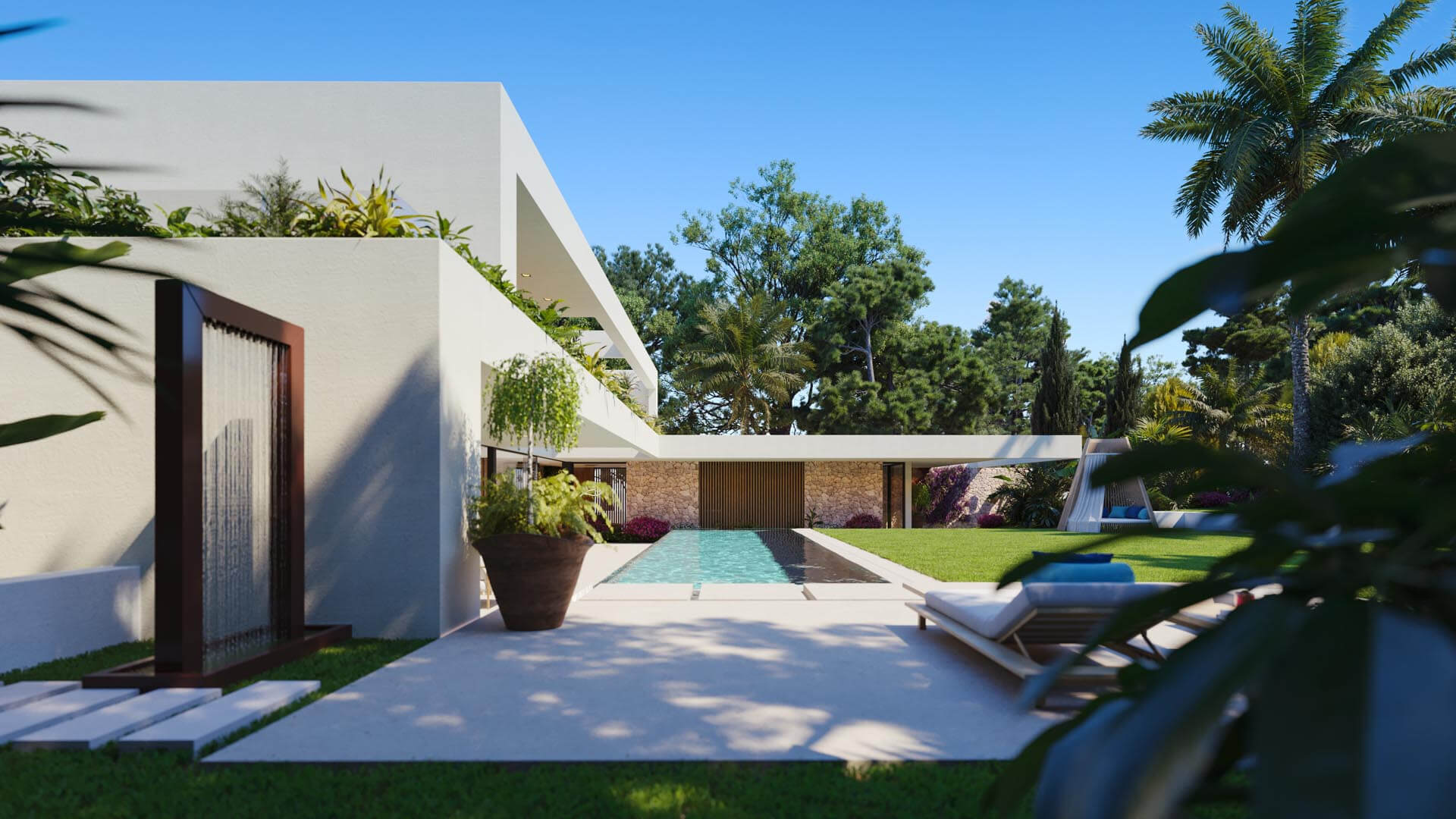 CLARITY Mallorca Mediterranean Luxury Villa Exterior & Interior Renderings 3D Render, Digital Artwork by gmsvision