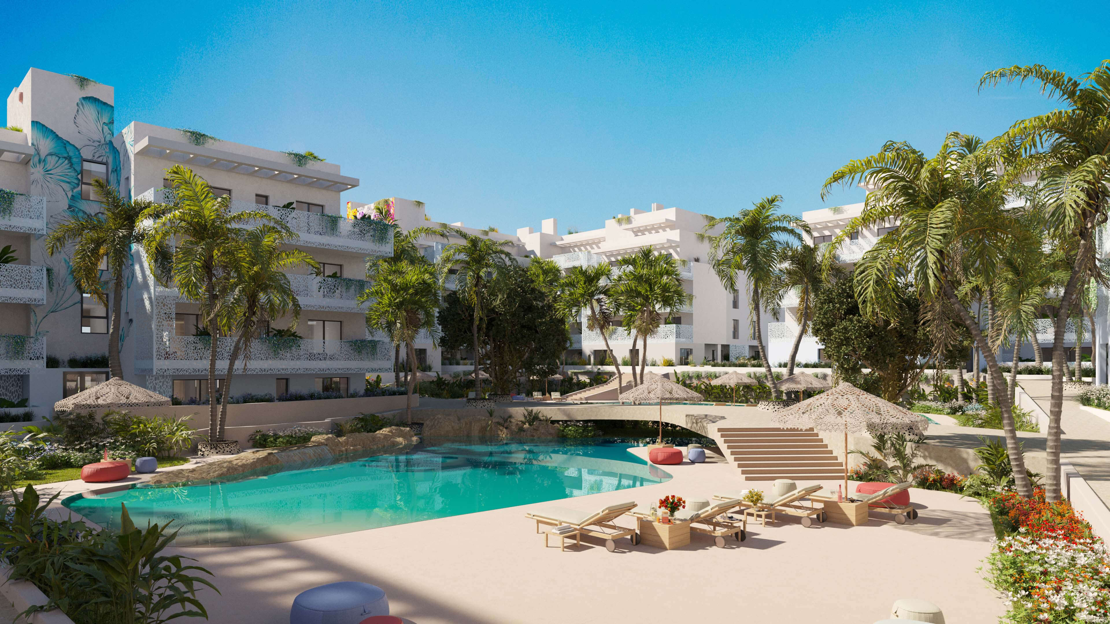 CREO Ibiza Four Elements Residential Complex Architectural Visualization 3D Render, Digital Artwork by gmsvision
