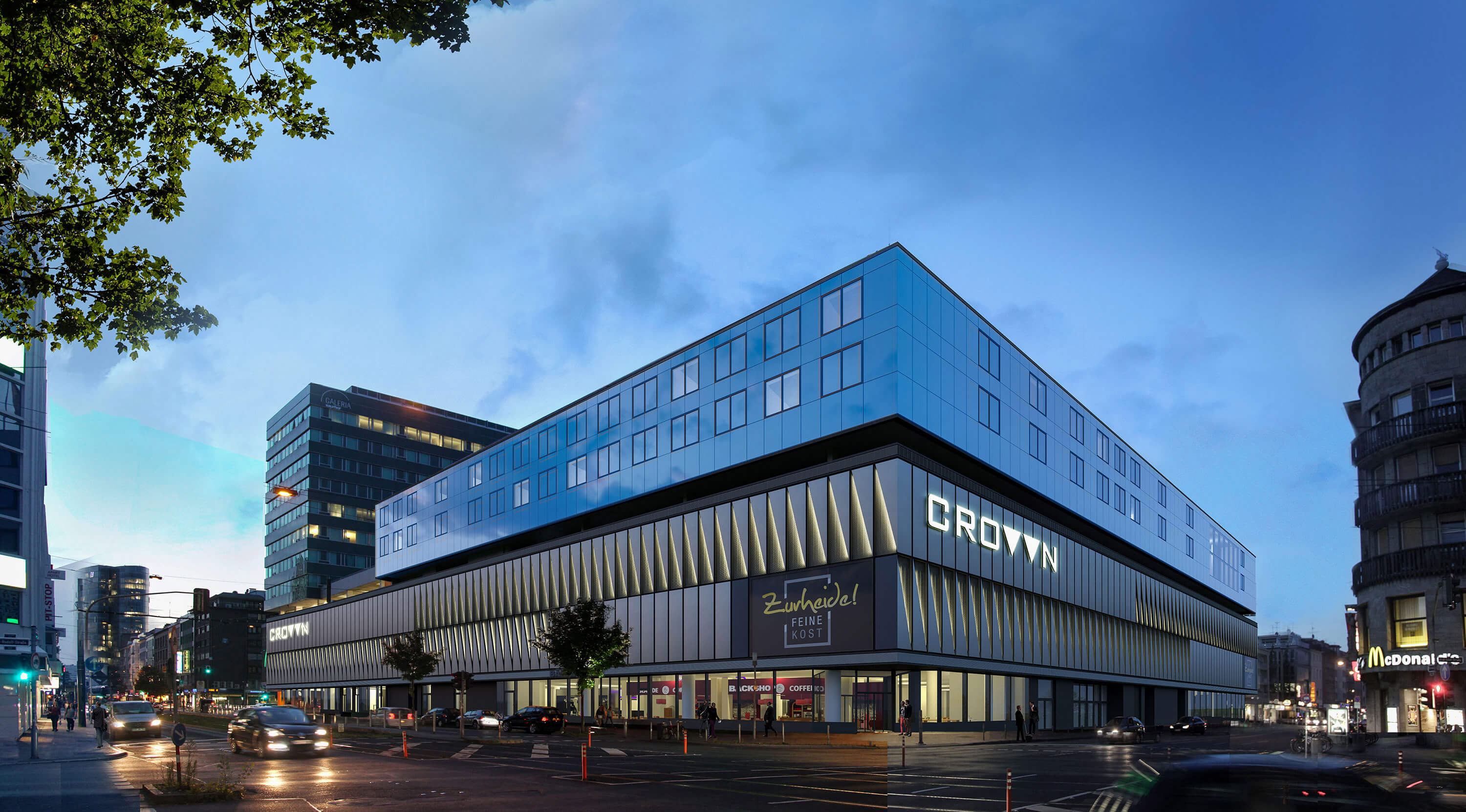 Crown Dsseldorf Mixed-Use Building with Folded Faade 3D Rendering 3D Render, Digital Artwork by gmsvision