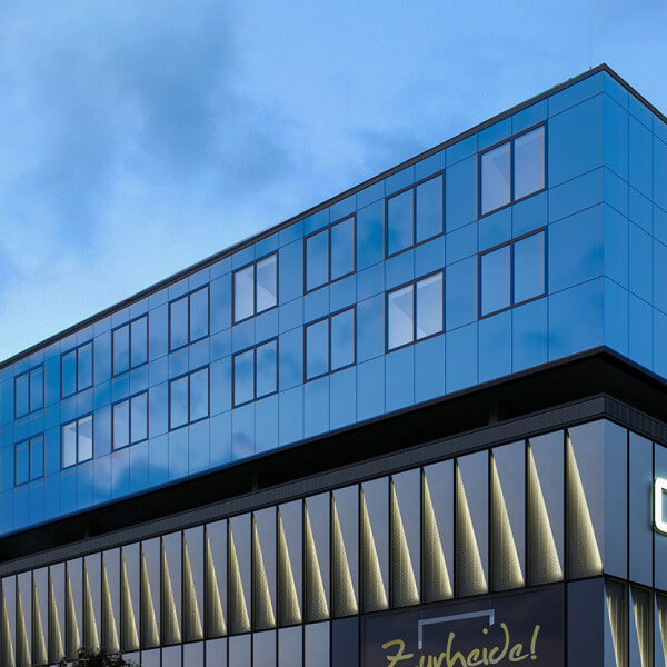 Crown Dsseldorf  Mixed-Use Building with Folded Faade 3D Rendering