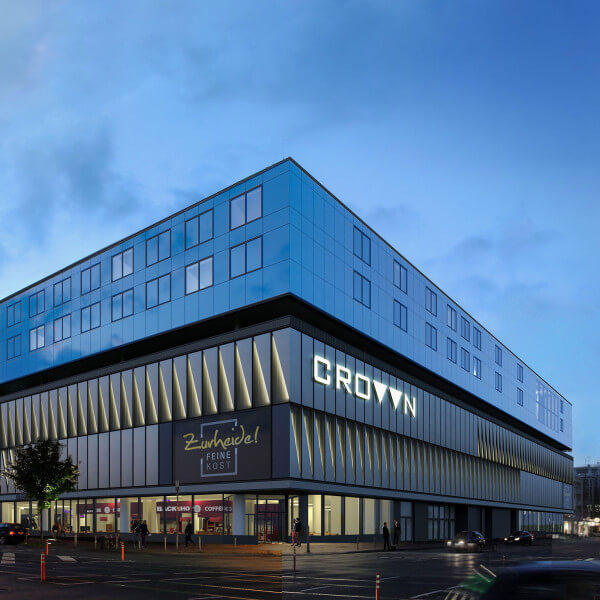 Crown Dsseldorf Mixed-Use Building with Folded Faade 3D Rendering