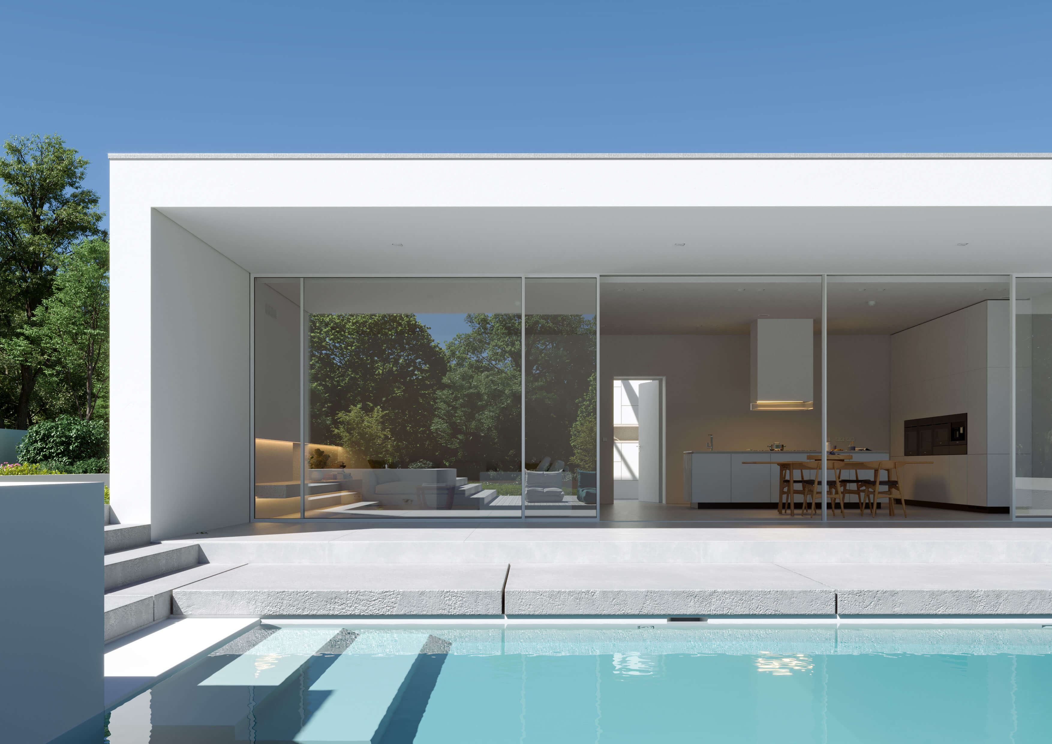 Cubus Design House Dsseldorf  Modular Modern Home 3D Visualization 3D Render, Digital Artwork by gmsvision