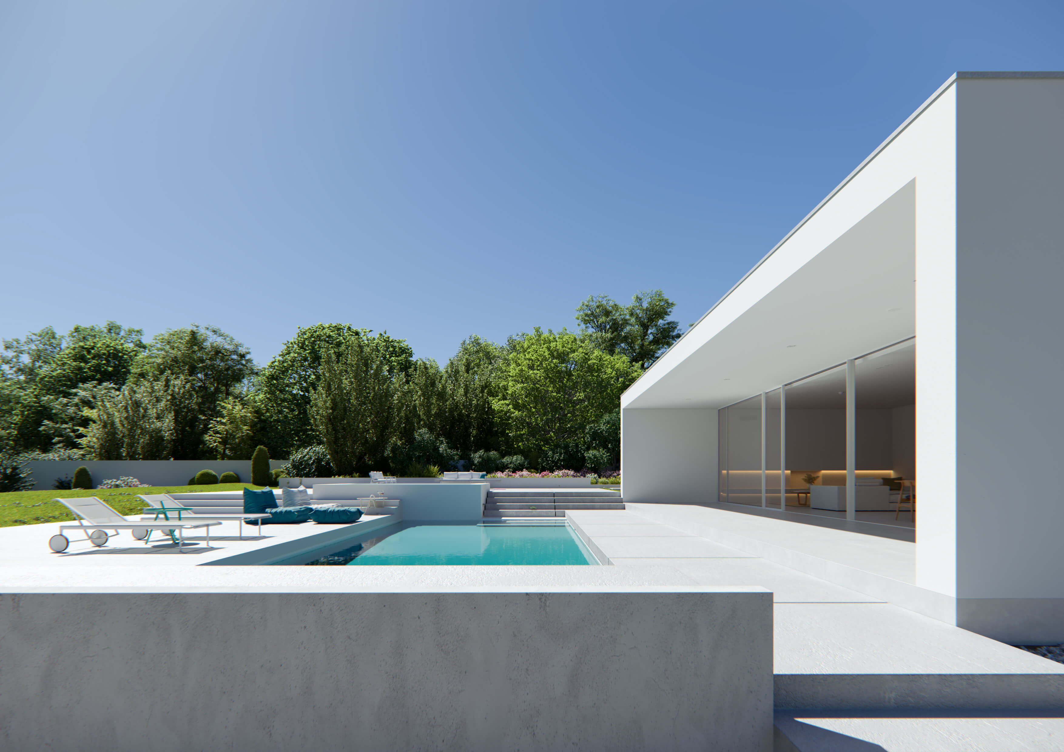 Cubus Design House Dsseldorf Modular Modern Home, 3D Visualization