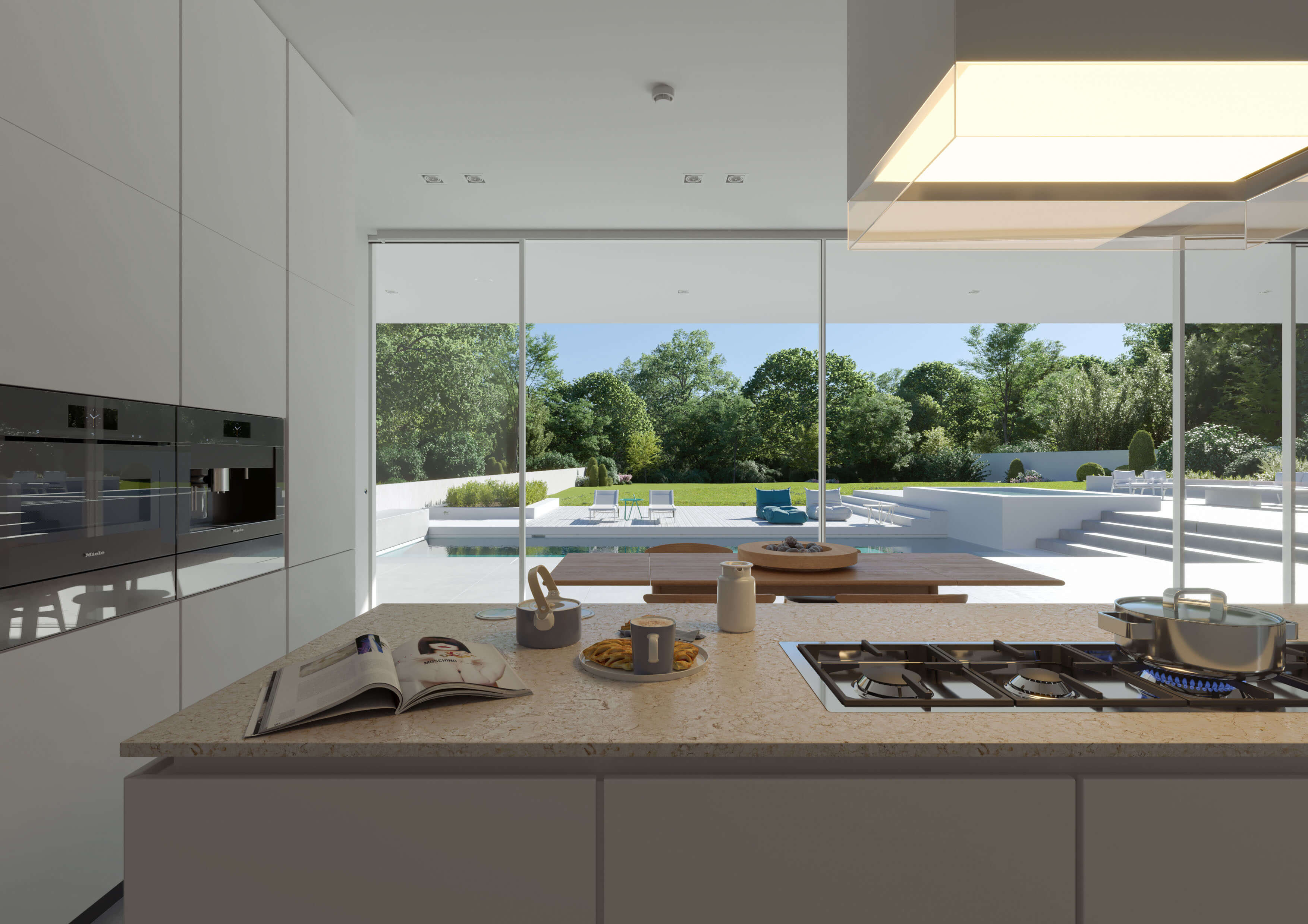 Cubus Design House Dsseldorf Modular Modern Home, 3D Visualization
