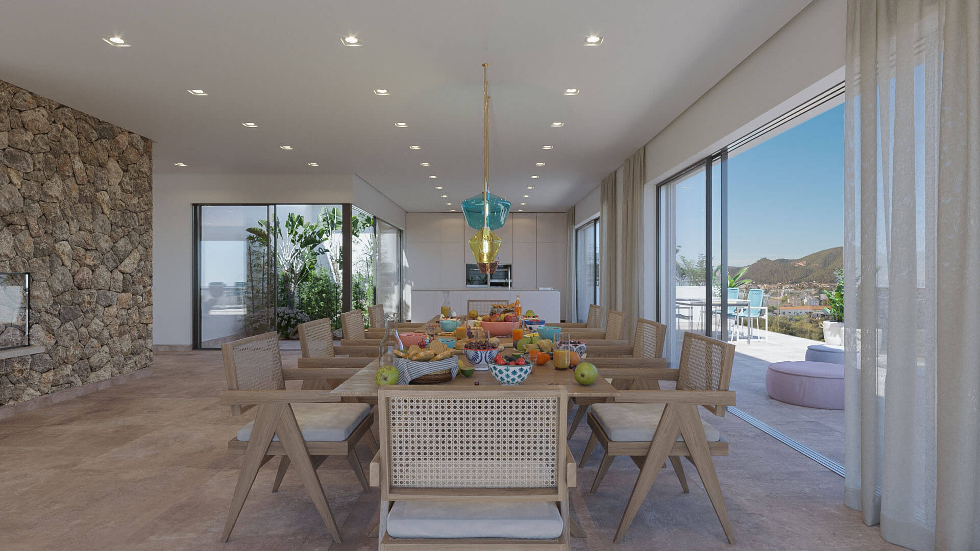 Hippiements Ibiza Apartment Development at Playa den Bossa 3D Visualization 3D Render, Digital Artwork by gmsvision