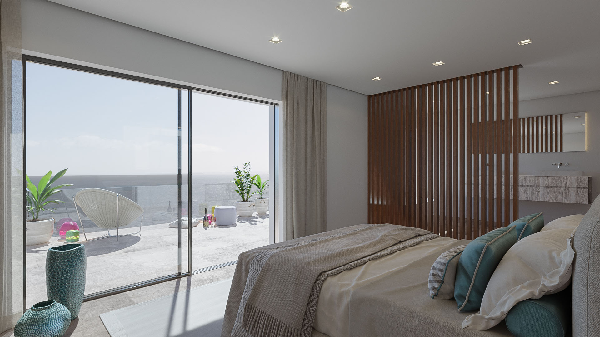 Hippiements Ibiza  Apartment Development at Playa den Bossa 3D Visualization 3D Render, Digital Artwork by gmsvision