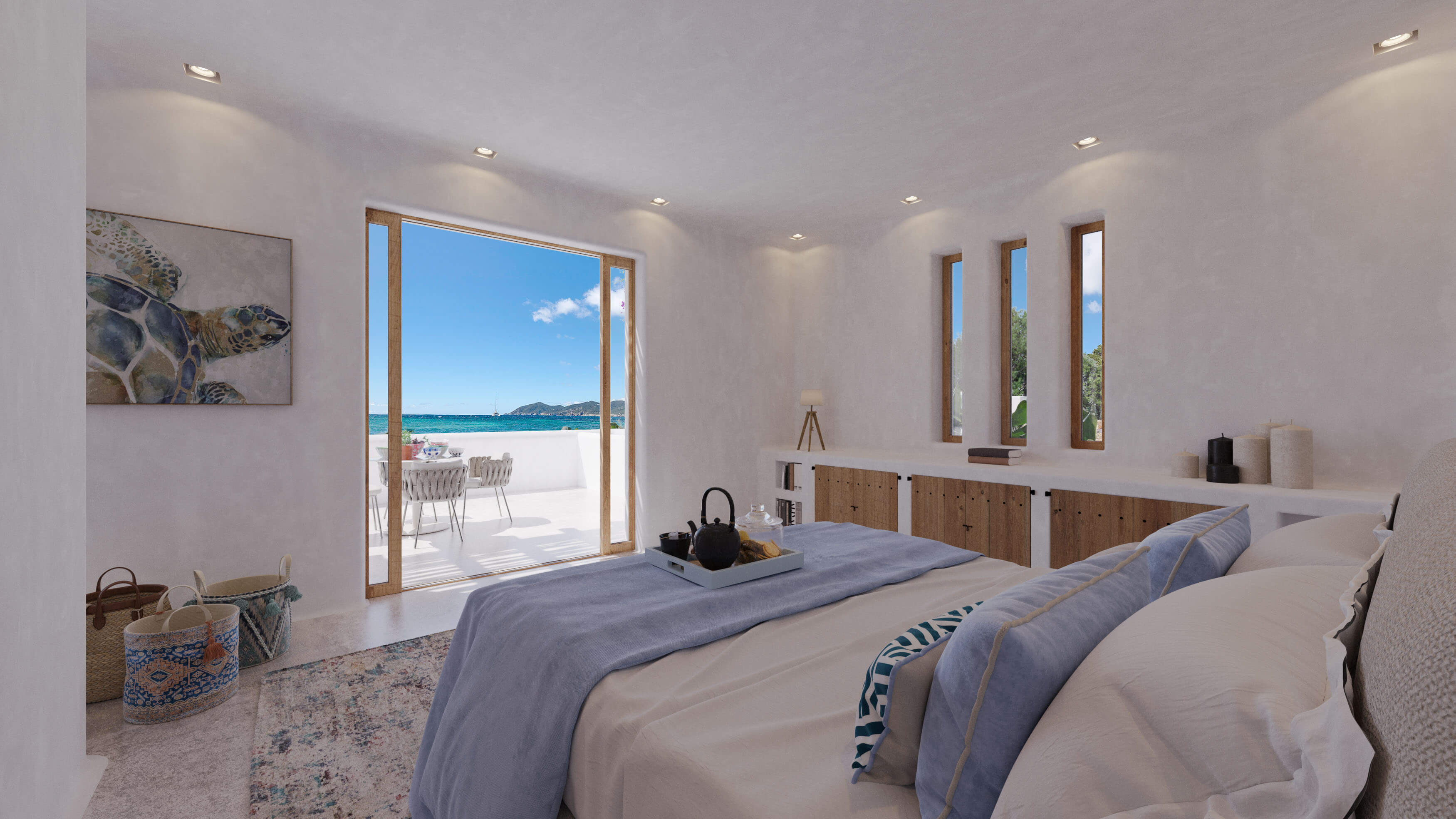 Hippiements Village Ibiza Waterfront Luxury Villas 3D Visualization 3D Render, Digital Artwork by gmsvision