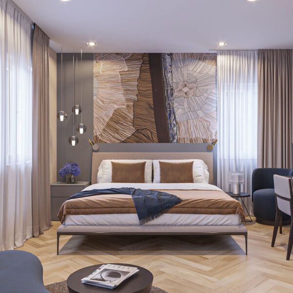 Hotel Europa Hamburg  Hotel Room & Bathroom Interior Visualization