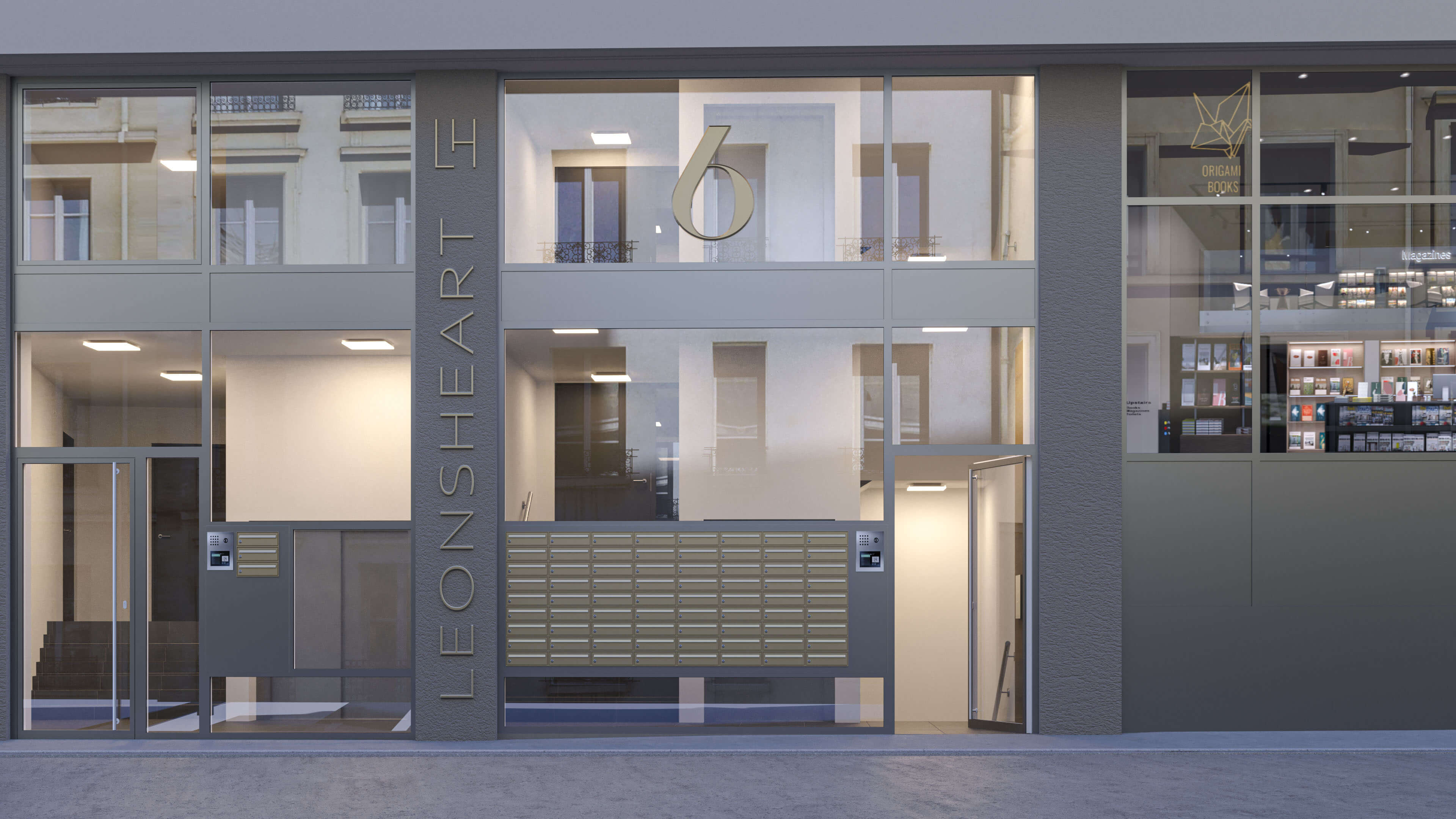 Leonsheart Augsburg Residential & Retail Building Real Estate Visualization 3D Render, Digital Artwork by gmsvision