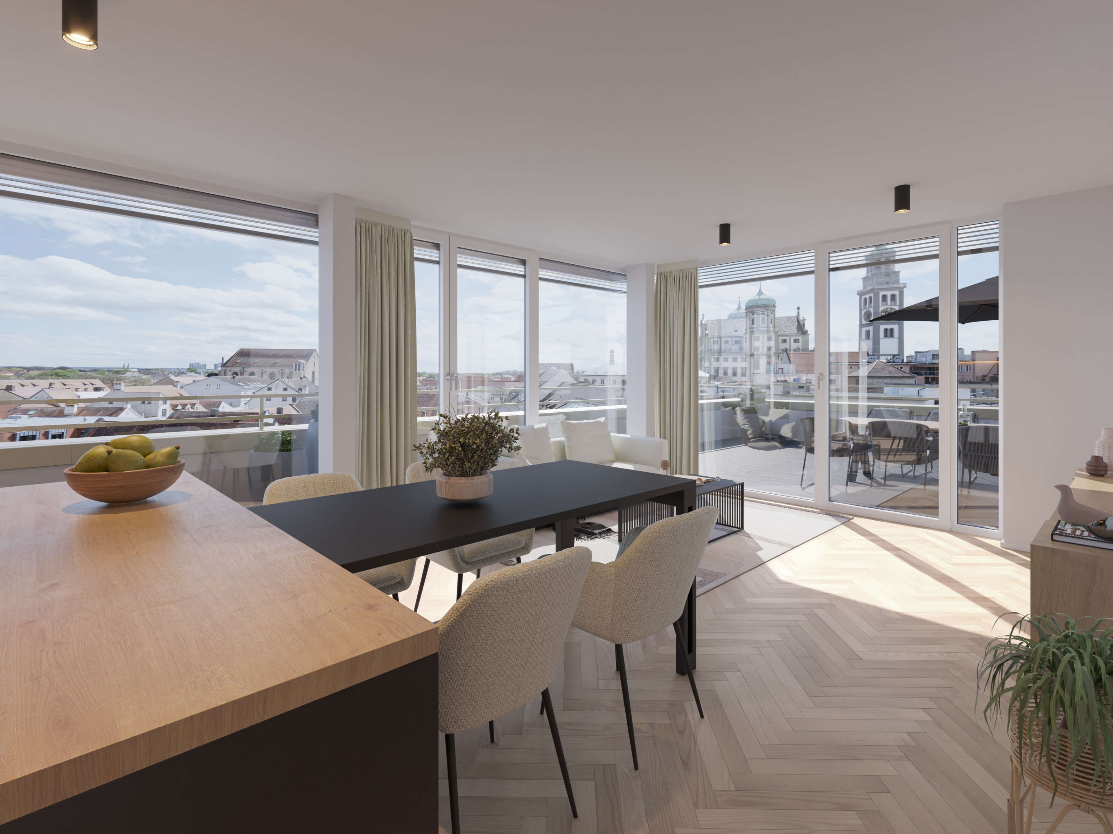 Leonsheart Augsburg Residential & Retail Building Real Estate Visualization 3D Render, Digital Artwork by gmsvision