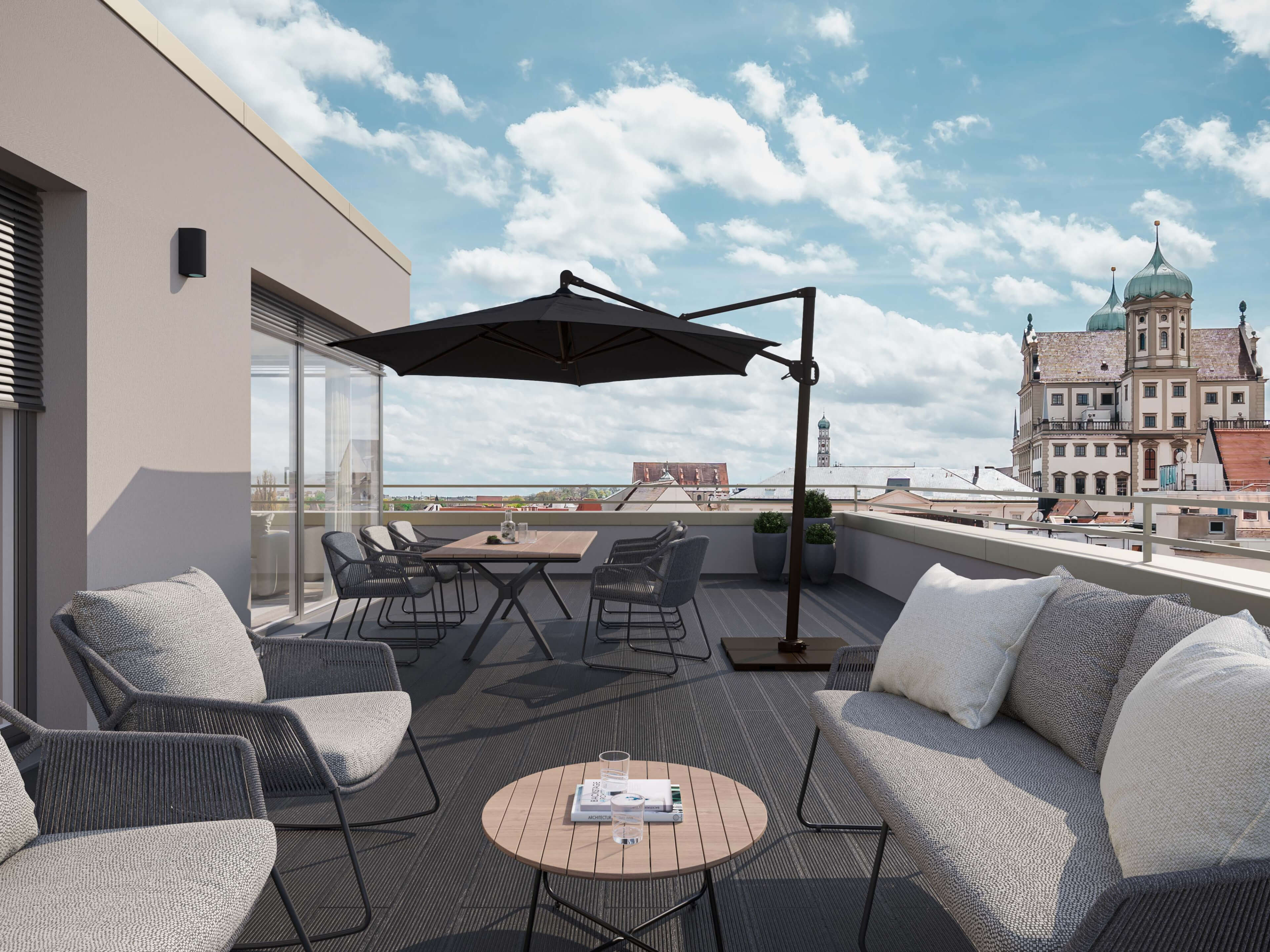 Leonsheart Augsburg Residential & Retail Building Real Estate Visualization 3D Render, Digital Artwork by gmsvision