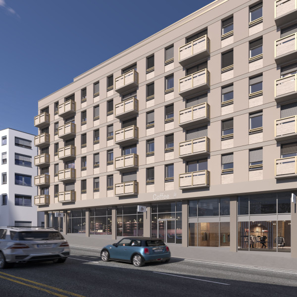 Leonsheart Augsburg  Residential & Retail Building Real Estate Visualization