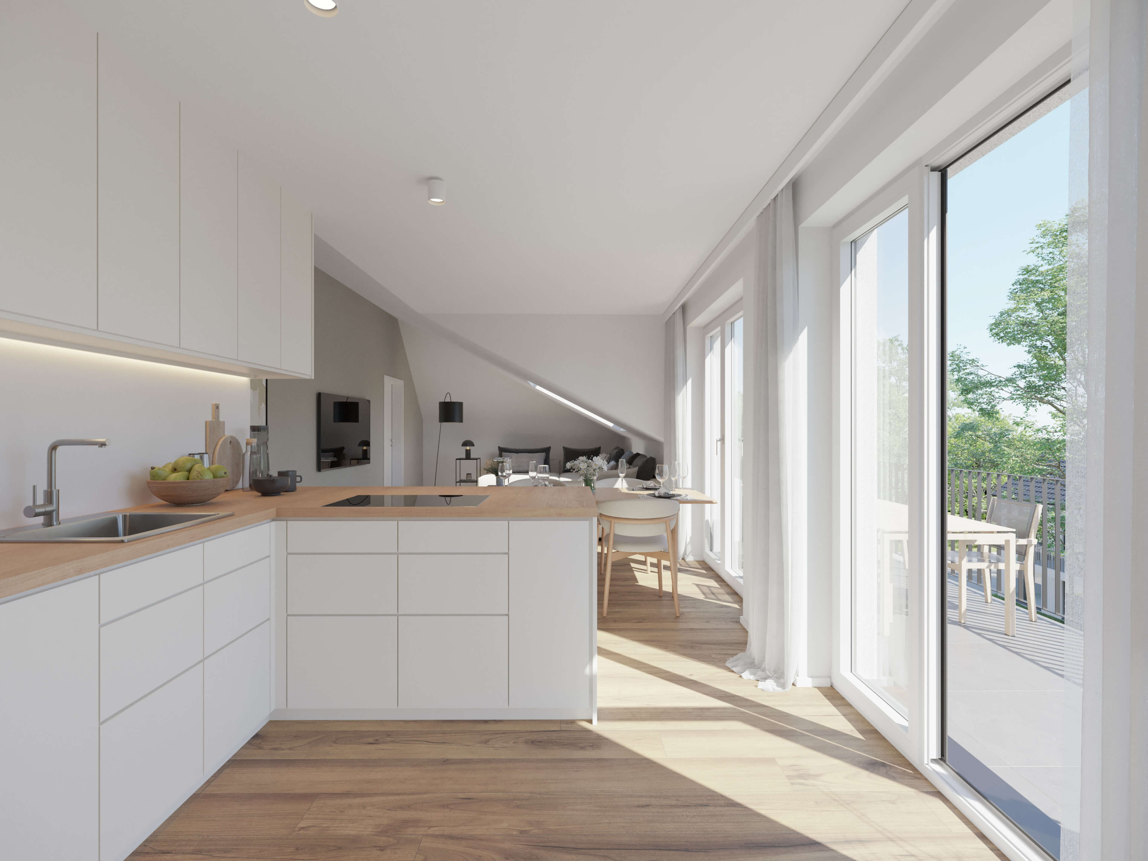 Lindenstrae 26 Offenbach Apartment Building & Attic Interiors Archviz 3D Render, Digital Artwork by gmsvision