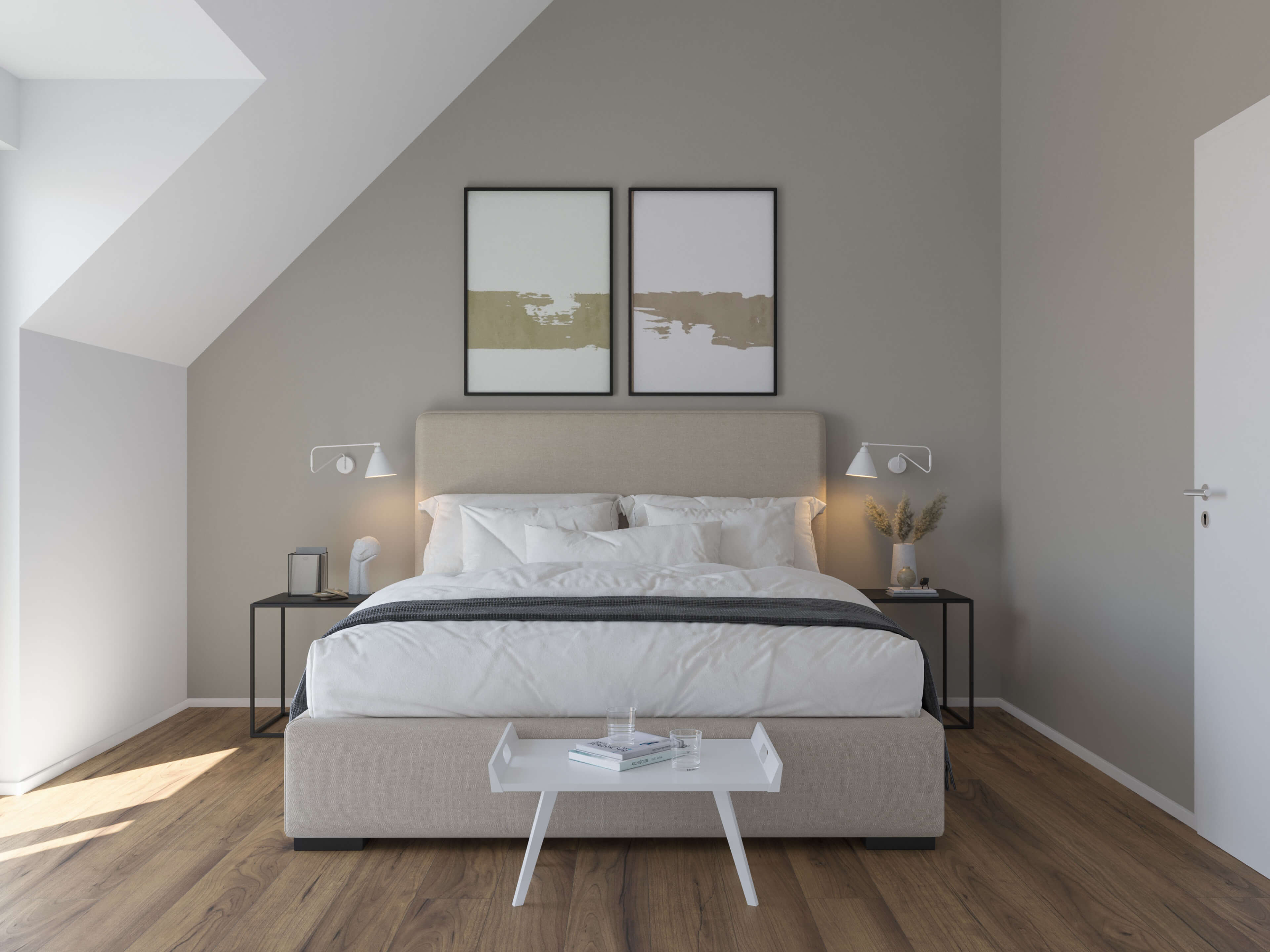 Lindenstrae 26 Offenbach Apartment Building & Attic Interiors Archviz 3D Render, Digital Artwork by gmsvision