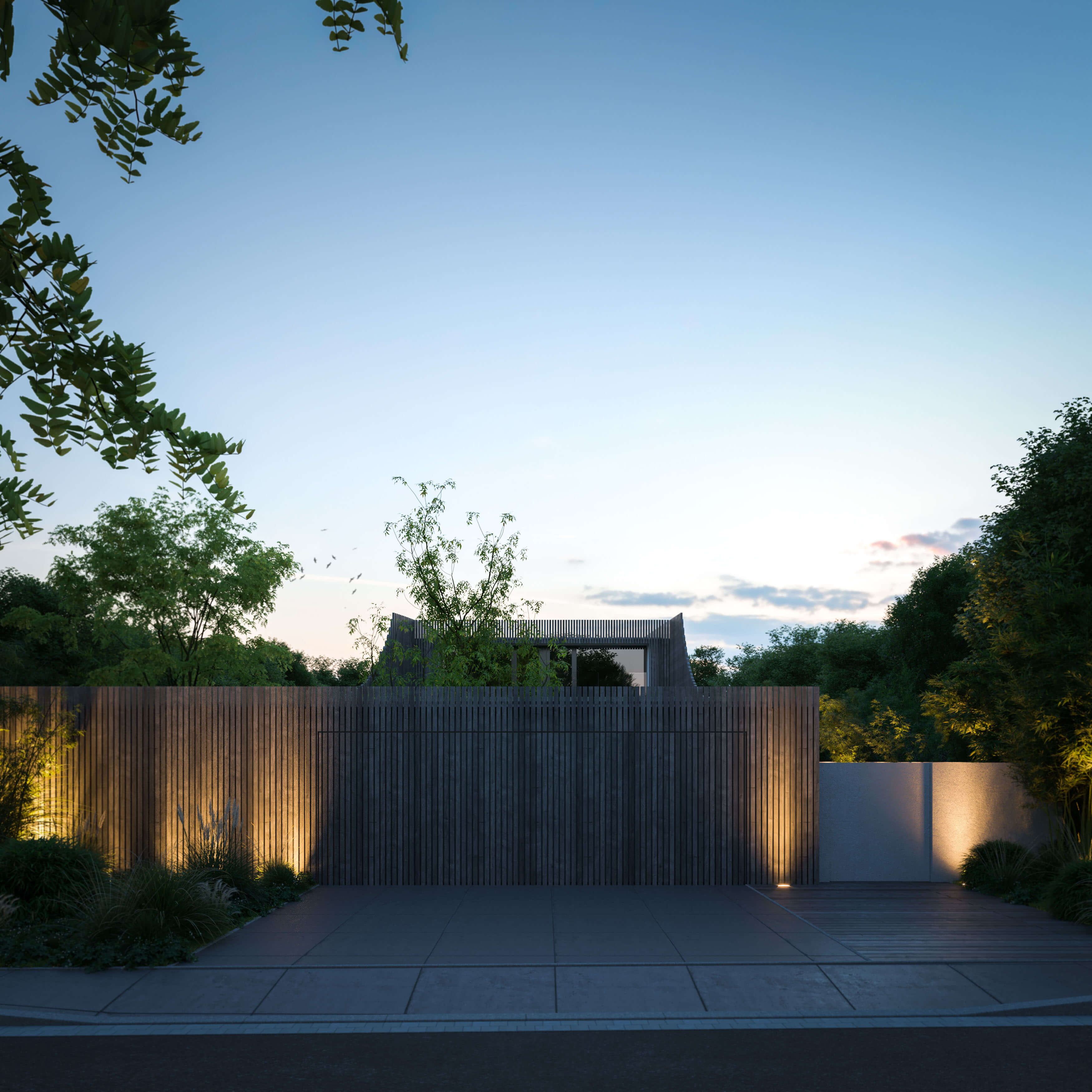 Luxury Pool Villa near Munich Gartenstrae Exterior & Interior Rendering 3D Render, Digital Artwork by gmsvision