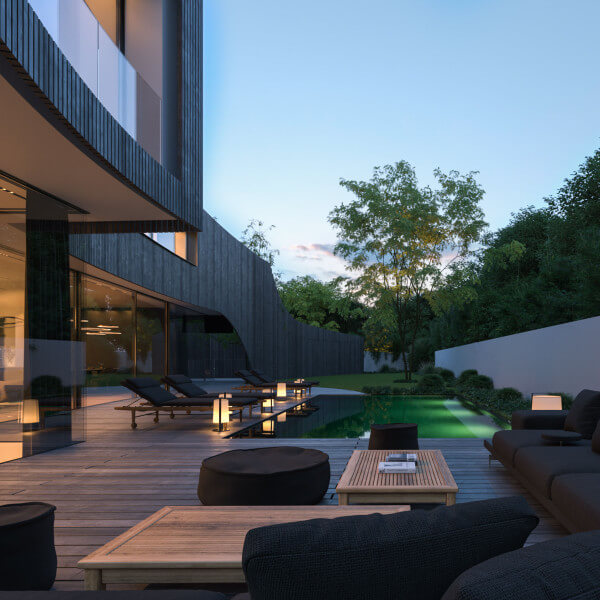 Luxury Pool Villa near Munich  Gartenstrae Exterior & Interior Rendering