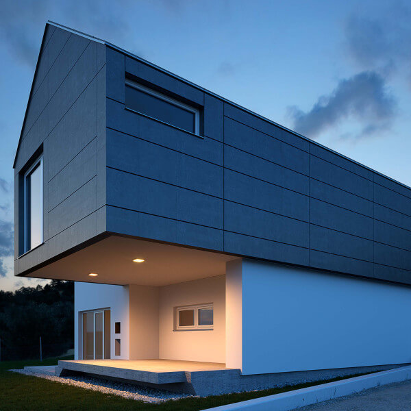 Luxury Property Croatia  Minimalist House Exterior Rendering Day & Night