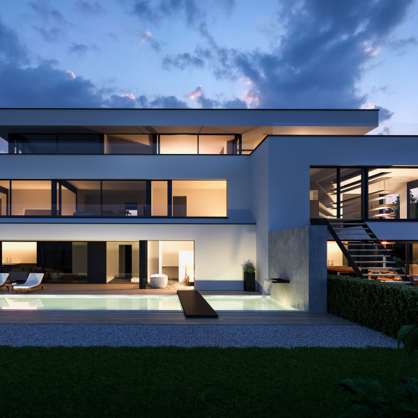 Luxury Villa Vienna Dbling  Pool Wooden Deck & Panoramic Living CGI