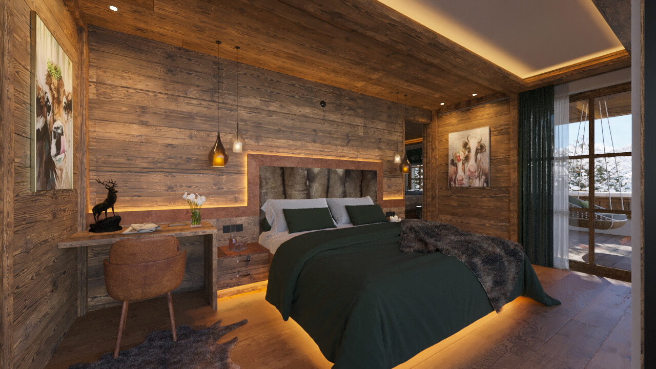 Mountainments ONE Kitzbhel Luxury Alpine Chalet 3D Visualization 3D Render, Digital Artwork by gmsvision