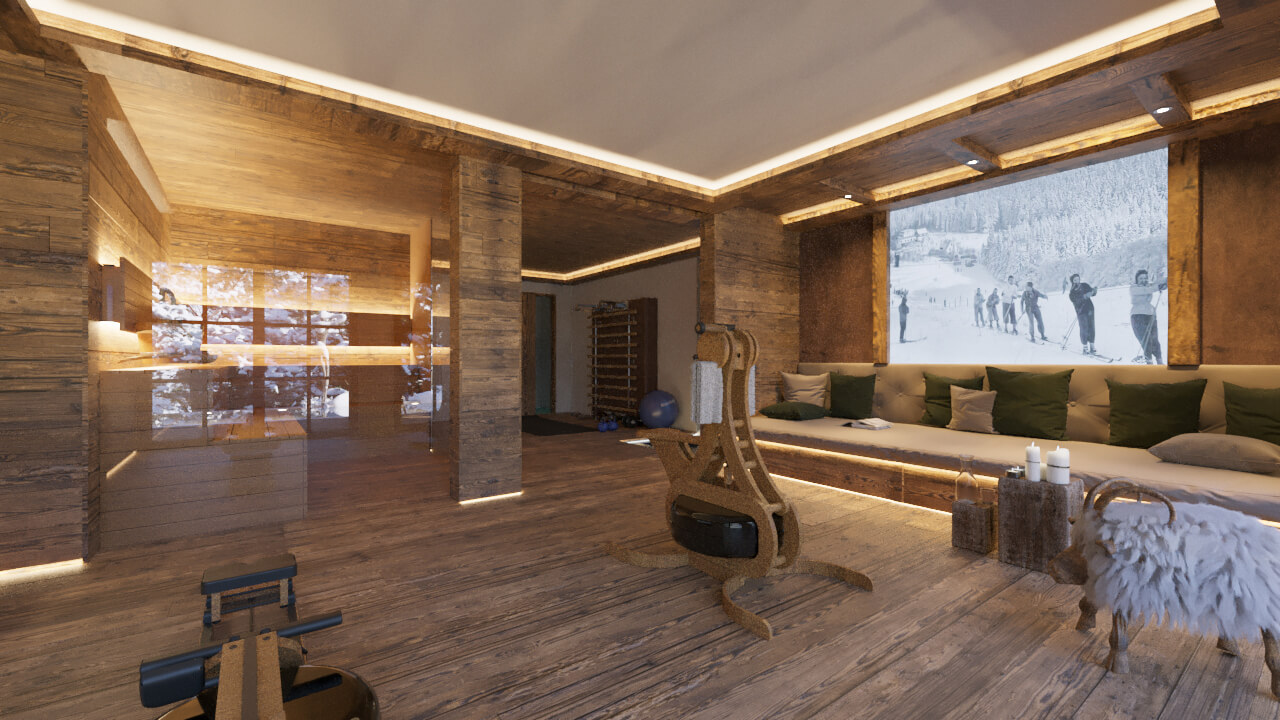 Mountainments ONE Kitzbhel Luxury Alpine Chalet 3D Visualization 3D Render, Digital Artwork by gmsvision