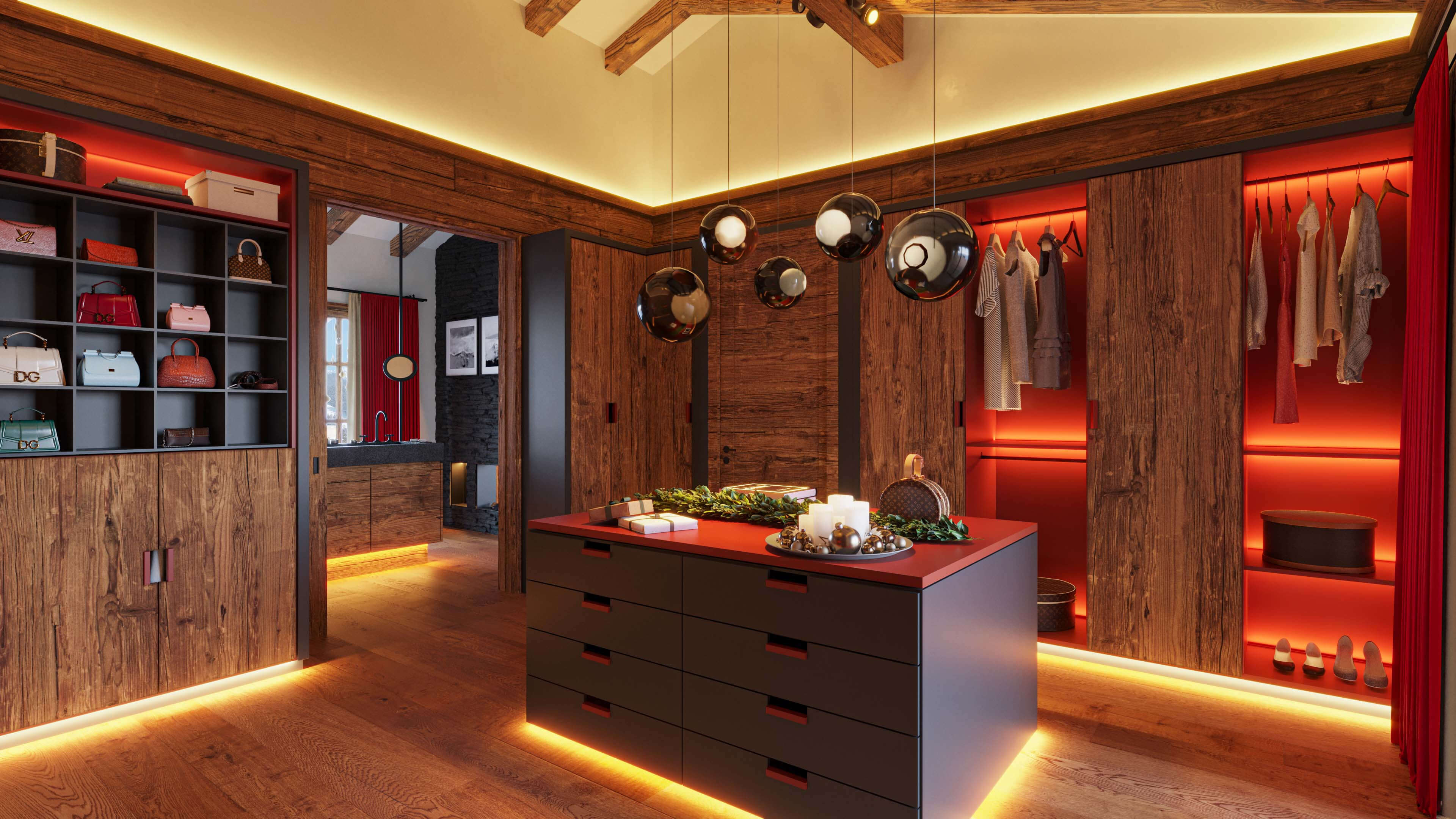 Mountainments Three Kitzbhel Award-Winning Luxury Chalet 3D Visualization 3D Render, Digital Artwork by gmsvision