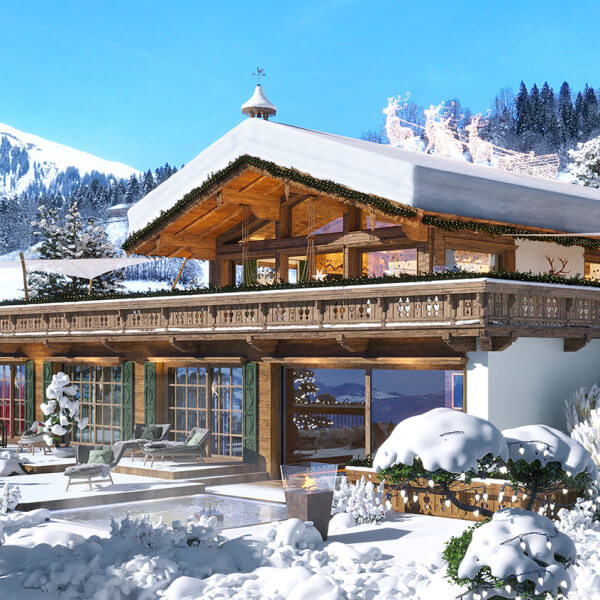 Mountainments Three Kitzbhel Award-Winning Luxury Chalet 3D Visualization