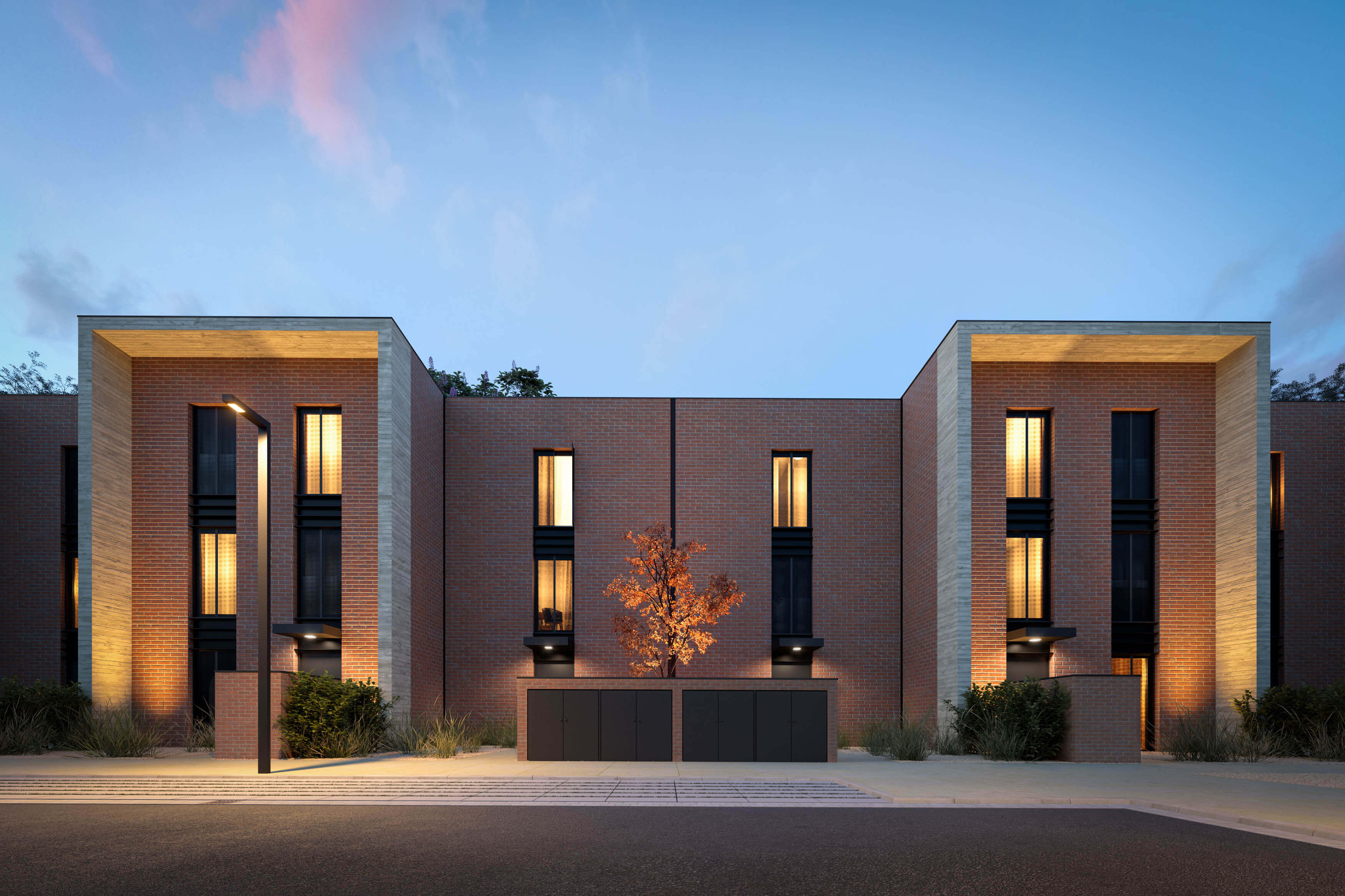 New Build Residential Quarter Hannover Brick Faade & Interior Rendering 3D Render, Digital Artwork by gmsvision