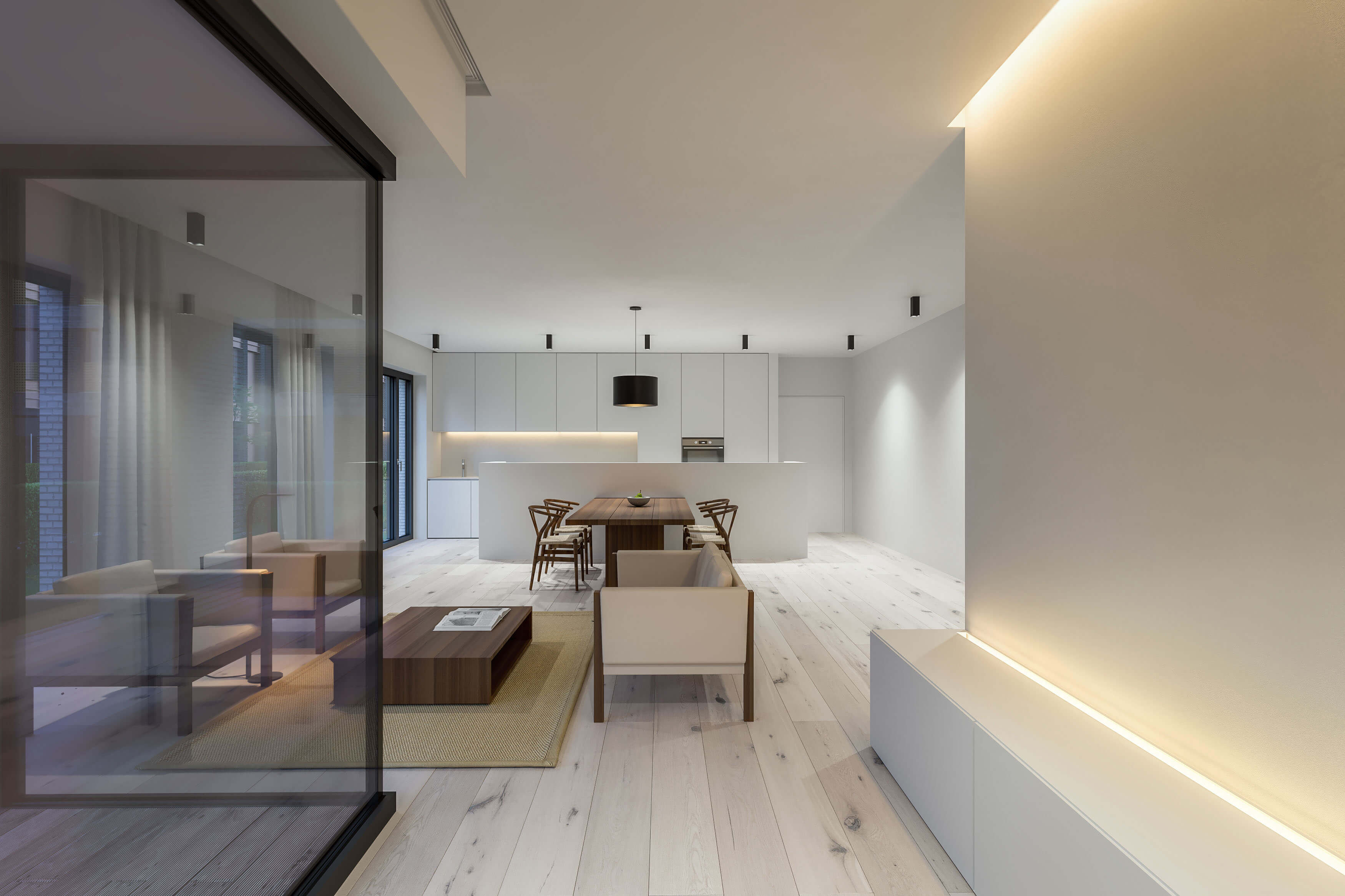 New Build Residential Quarter Hannover Brick Faade & Interior Rendering 3D Render, Digital Artwork by gmsvision