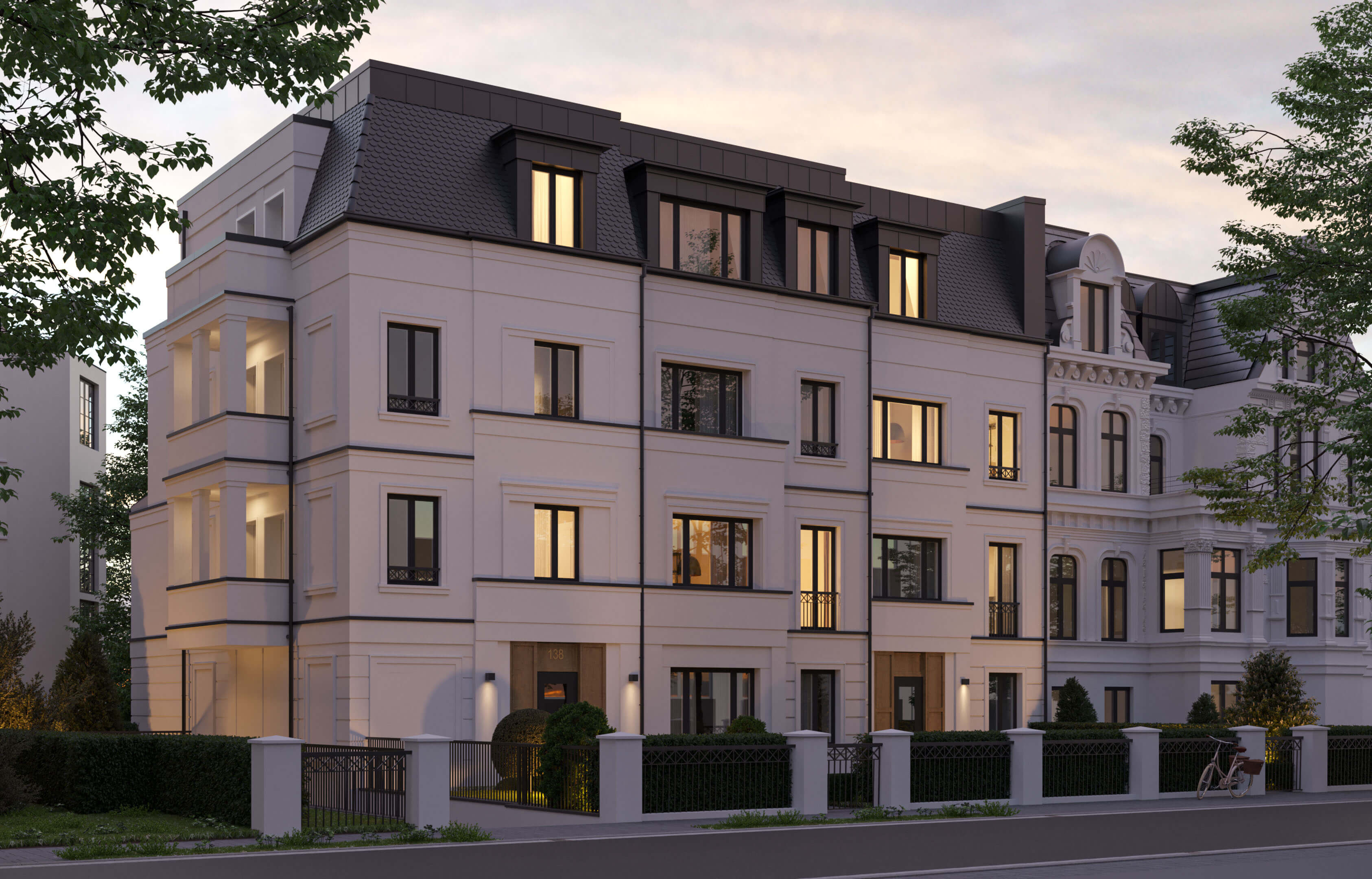 Oberstrae 138 Hamburg City Villa Rendering & Luxury Apartment Interiors 3D Render, Digital Artwork by gmsvision