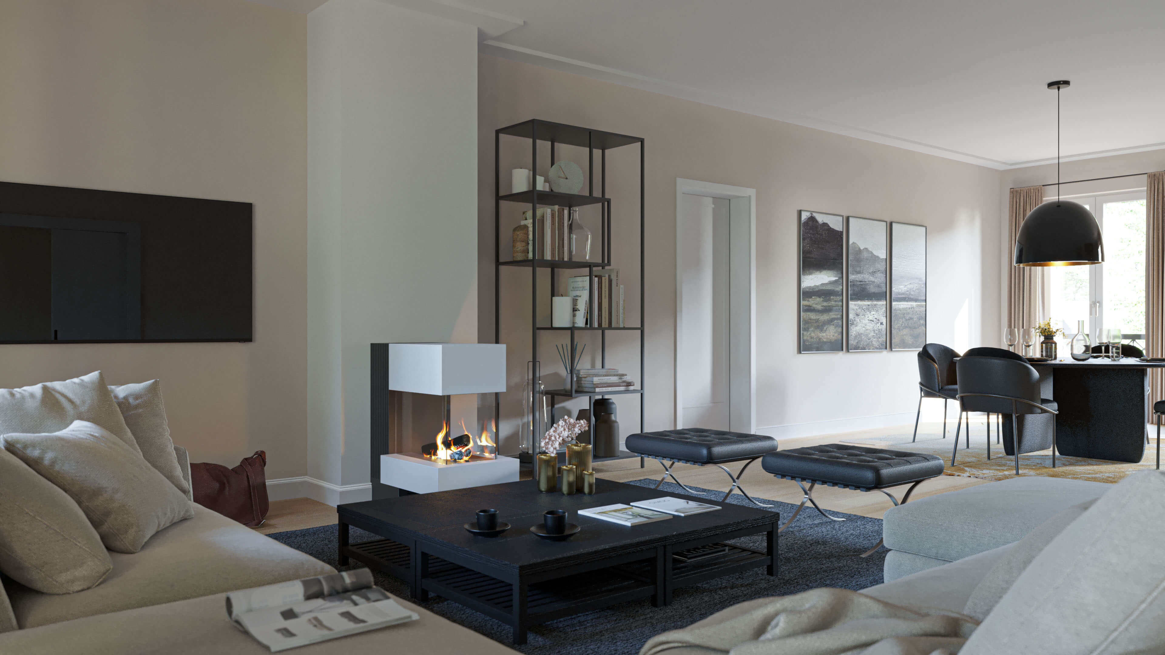 Oberstrae 138 Hamburg City Villa Rendering & Luxury Apartment Interiors 3D Render, Digital Artwork by gmsvision